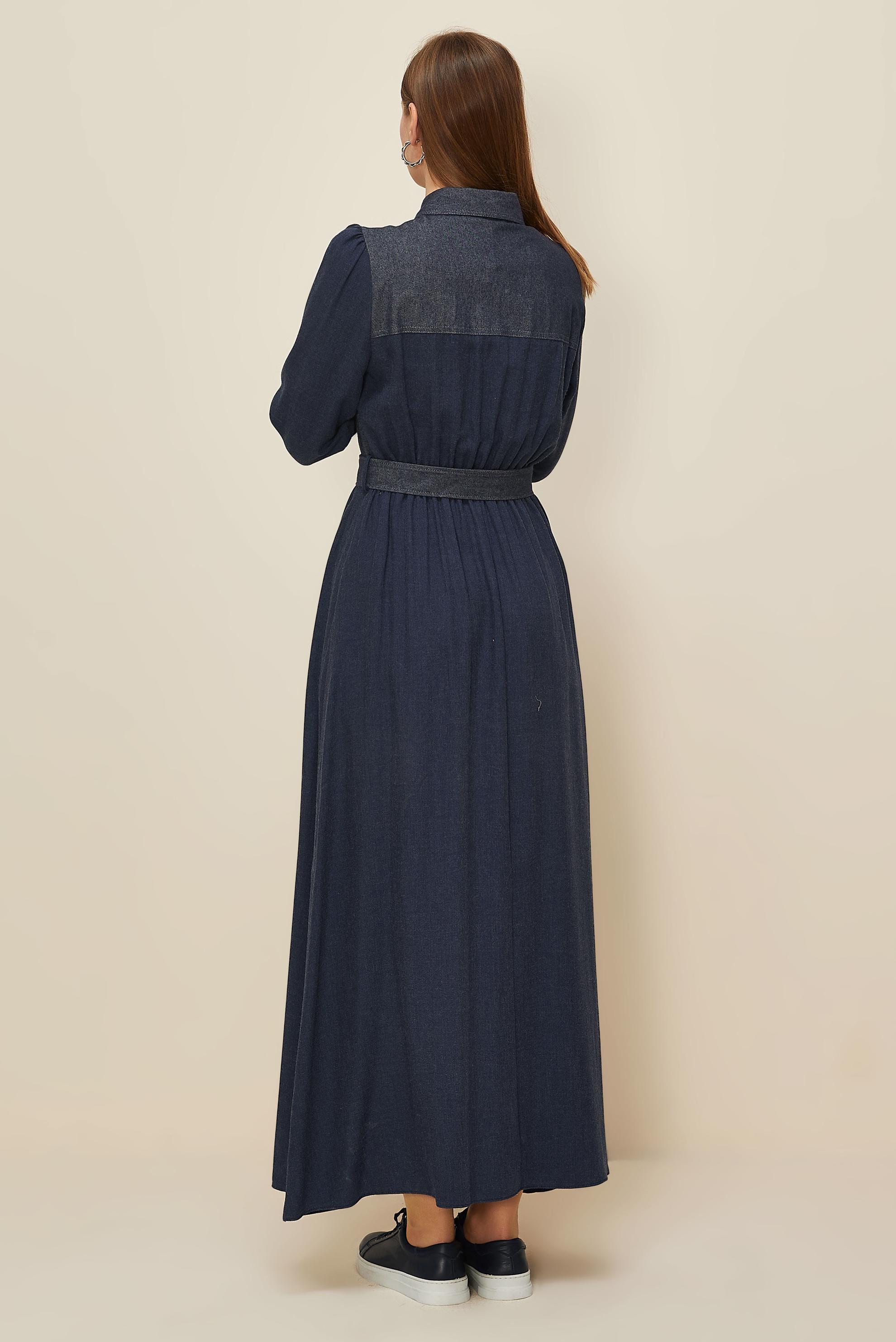 Tesettür giyim LACİVERT 46052 ARENDAL 70037 ELBİSE 38-44 TEK42