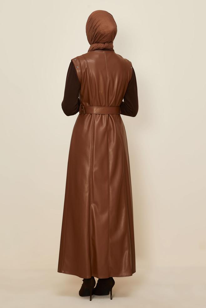 Tesettür giyim TABA 46083 ZARA DERİ JİLE 38-44 TEK 40 - ALVİNA