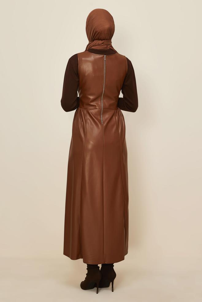 Tesettür giyim TABA 46092 ZARA DERİ JİLE 38-42 TEK 40 - ALVİNA
