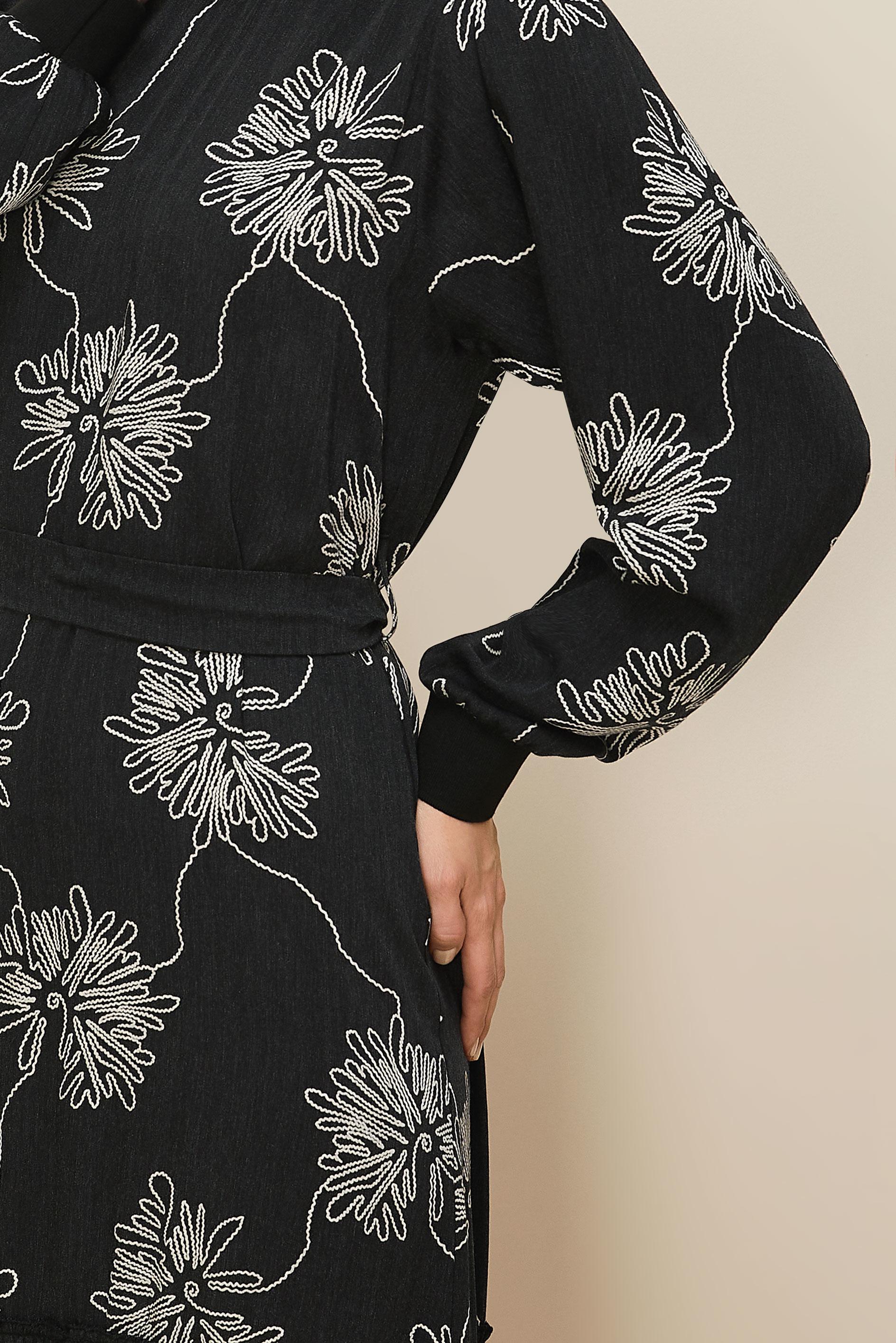 Hijab clothing BLACK 46100 1876 DES.ELBİSE 38-46