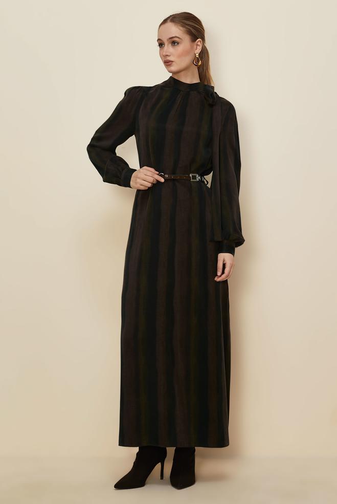Hijab clothing BROWN 46105 CUPRO 2980 ELBİSE 38-46 TEK 40 - ALVİNA