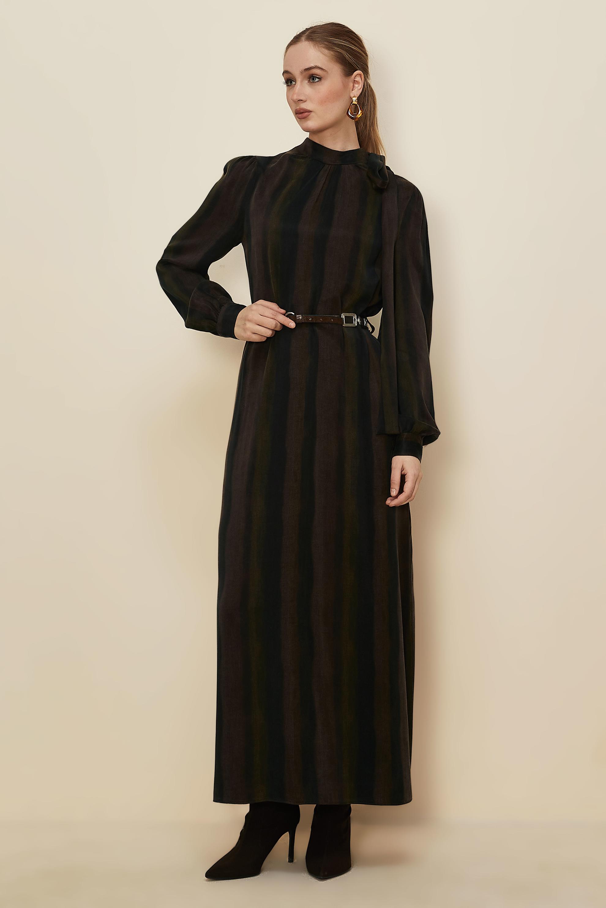 Hijab clothing BROWN 46105 CUPRO 2980 ELBİSE 38-46 TEK 40