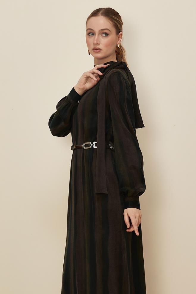 Hijab clothing BROWN 46105 CUPRO 2980 ELBİSE 38-46 TEK 40 - ALVİNA