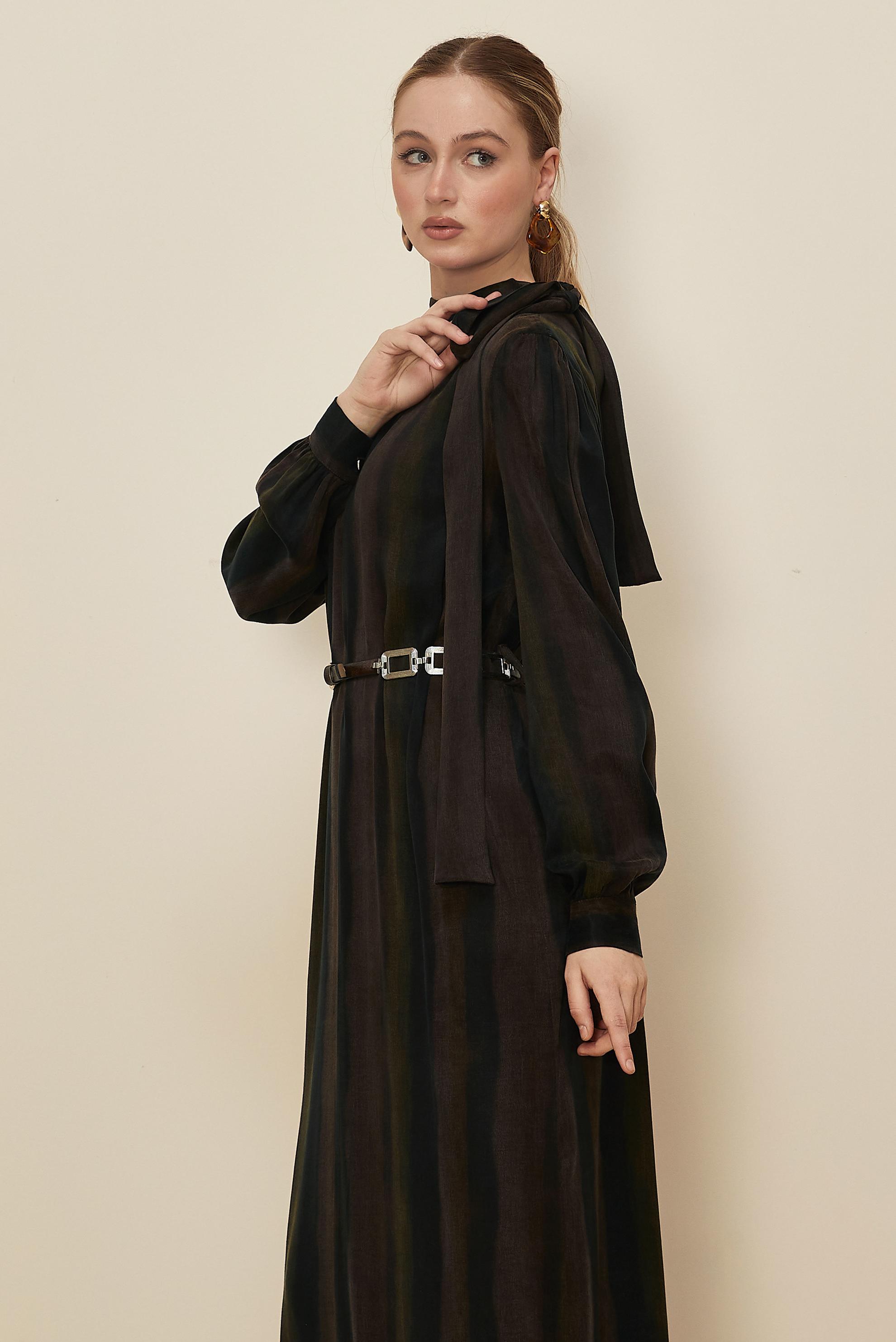 Hijab clothing BROWN 46105 CUPRO 2980 ELBİSE 38-46 TEK 40