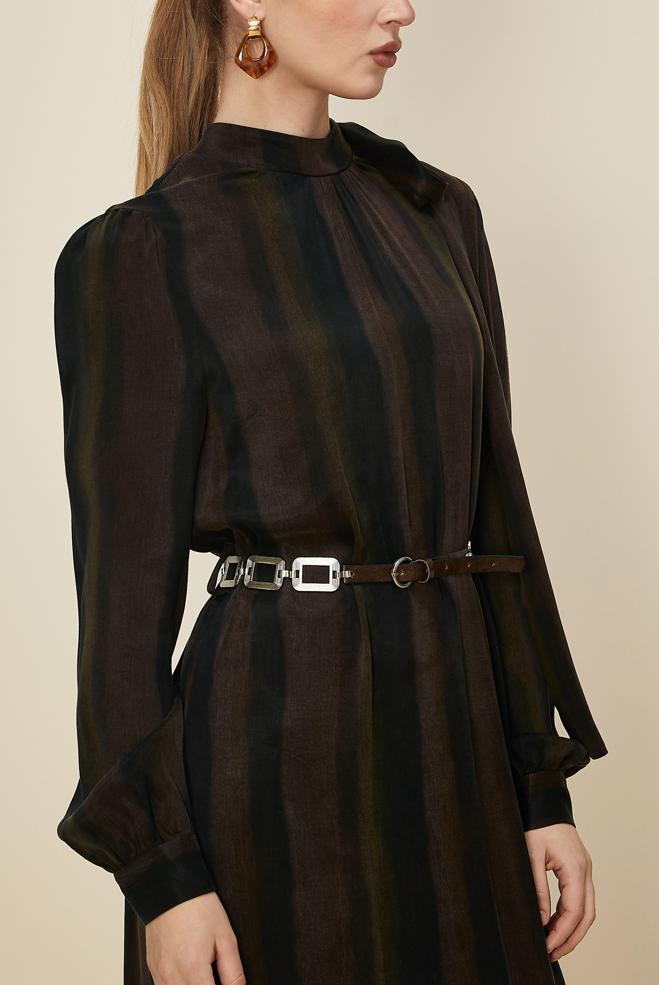 Hijab clothing BROWN 46105 CUPRO 2980 ELBİSE 38-46 TEK 40 - ALVİNA