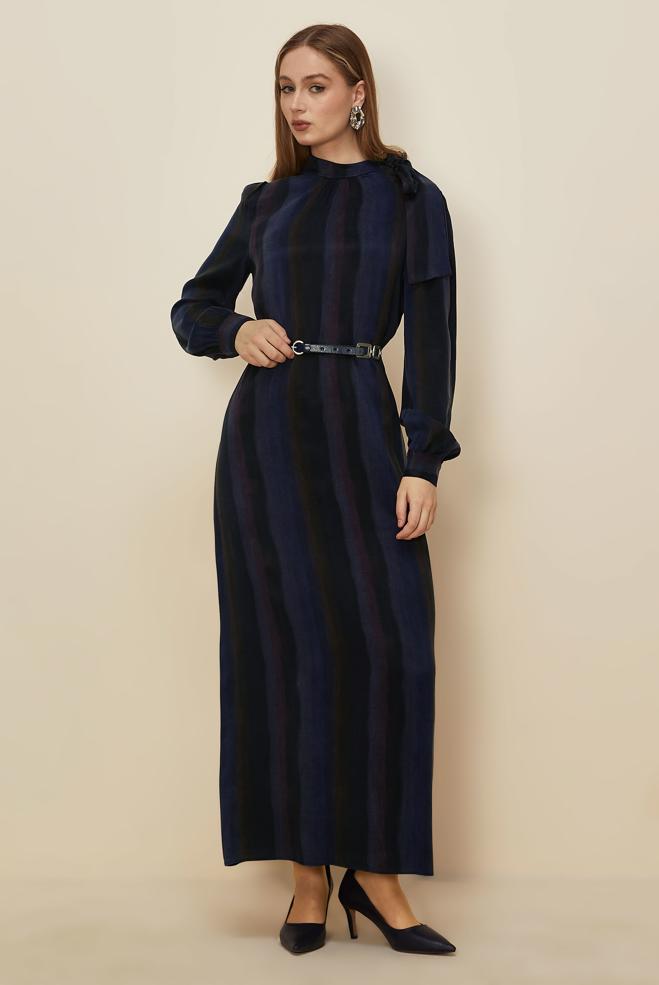 Hijab clothing NAVY BLUE 46105 CUPRO 2980 ELBİSE 38-46 TEK 40 - ALVİNA