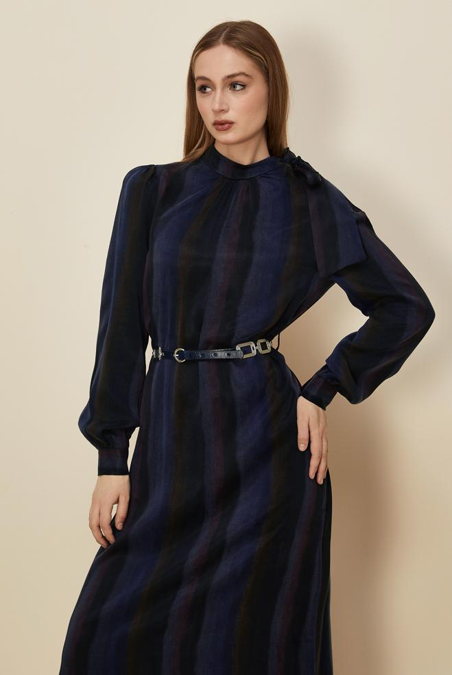 Hijab clothing NAVY BLUE 46105 CUPRO 2980 ELBİSE 38-46 TEK 40 - ALVİNA