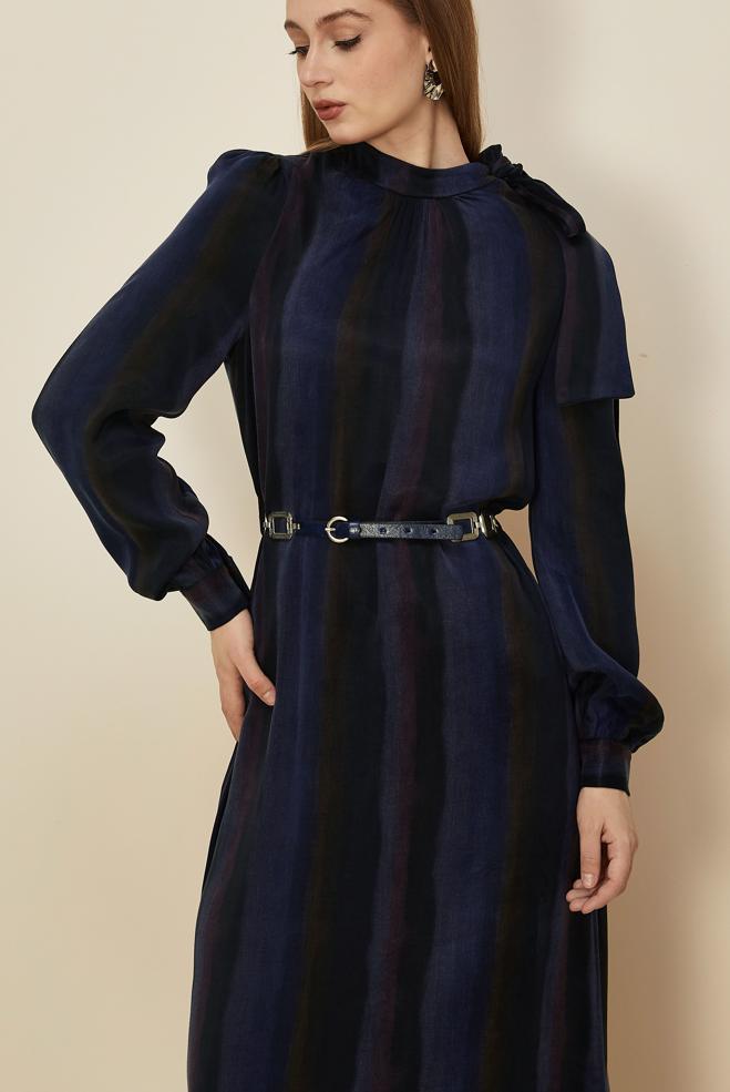 Hijab clothing NAVY BLUE 46105 CUPRO 2980 ELBİSE 38-46 TEK 40 - ALVİNA