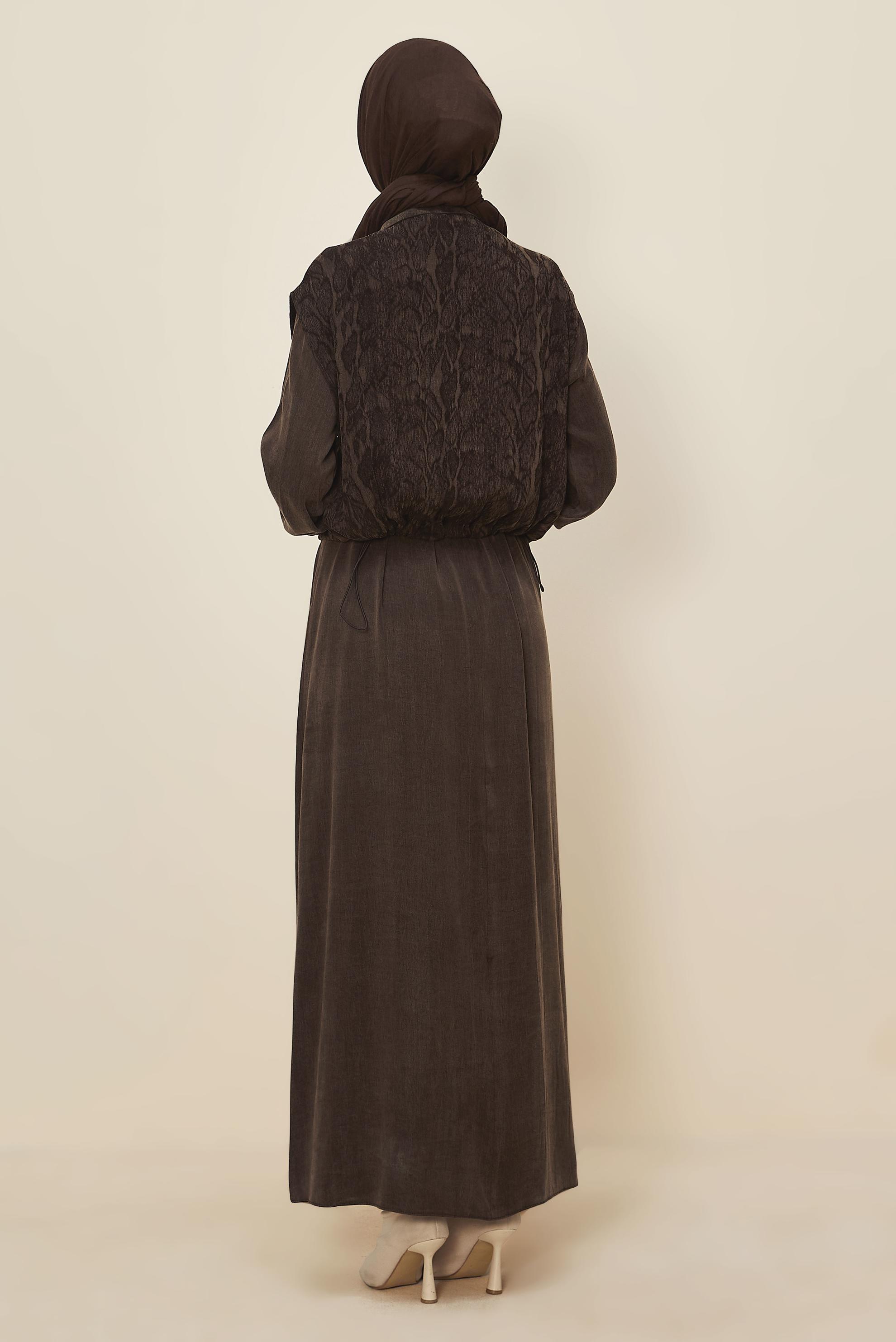 Hijab clothing BROWN 46164 CUPRO 2286 2&prime;Lİ ELBİSE 38-44
