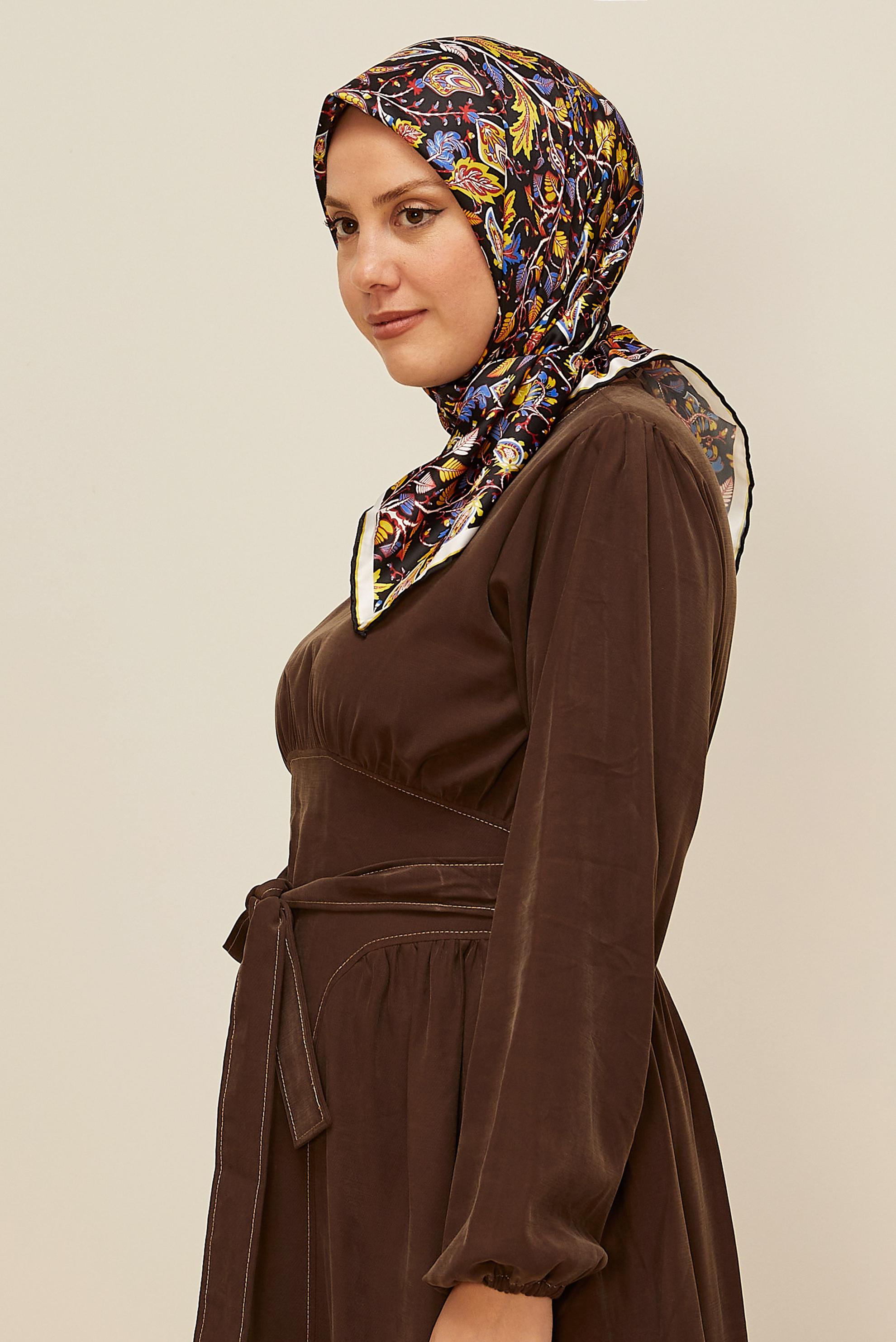 Vêtements hijab NOIR ÉCHARPE À MOTIFS ALVINA 10609
