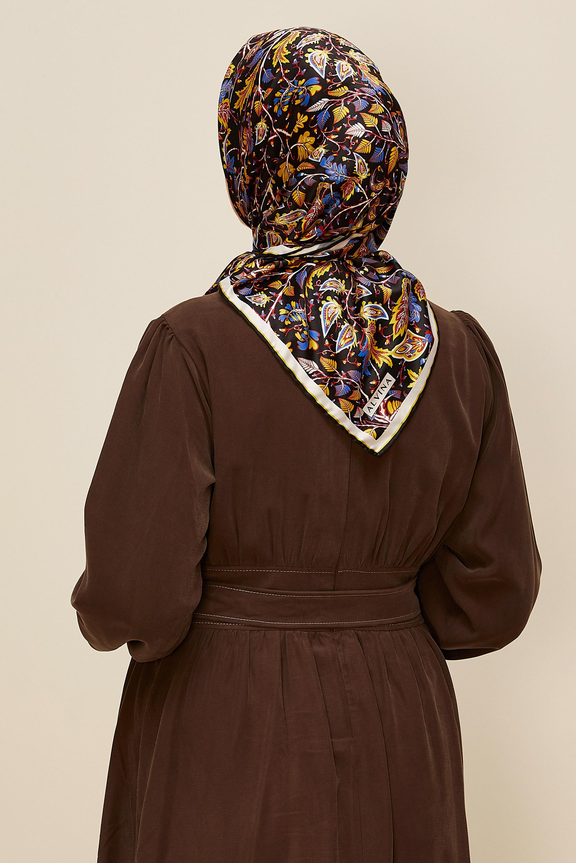 Vêtements hijab NOIR ÉCHARPE À MOTIFS ALVINA 10609