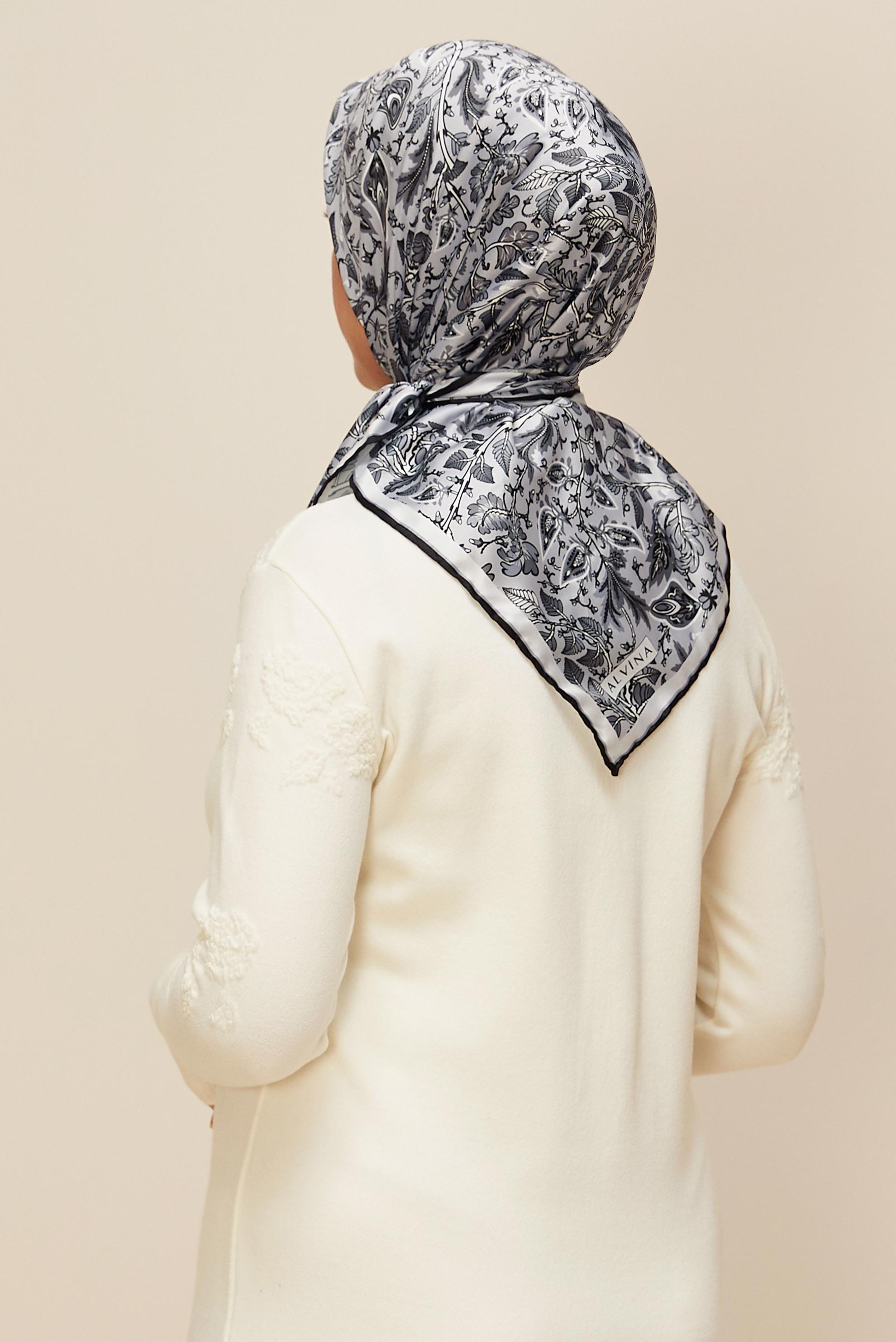 Vêtements hijab GRIS ÉCHARPE À MOTIFS ALVINA 10609