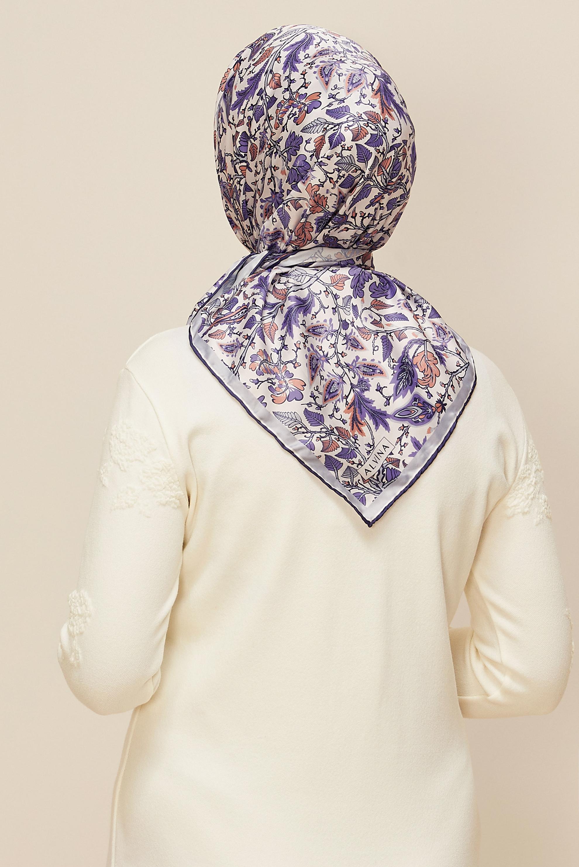 Vêtements hijab POURPRE ÉCHARPE À MOTIFS ALVINA 10609
