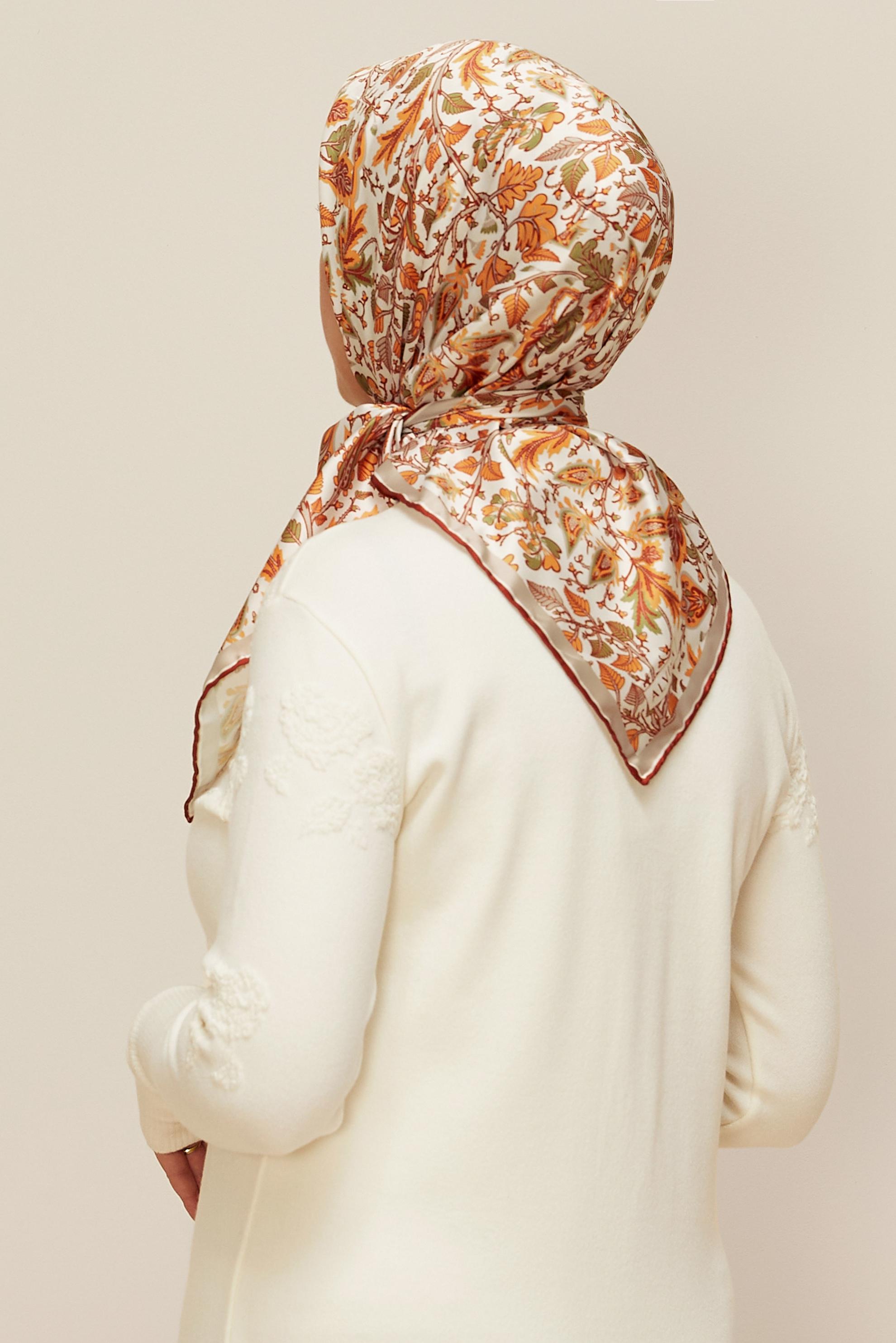 Vêtements hijab ORANGE ÉCHARPE À MOTIFS ALVINA 10609
