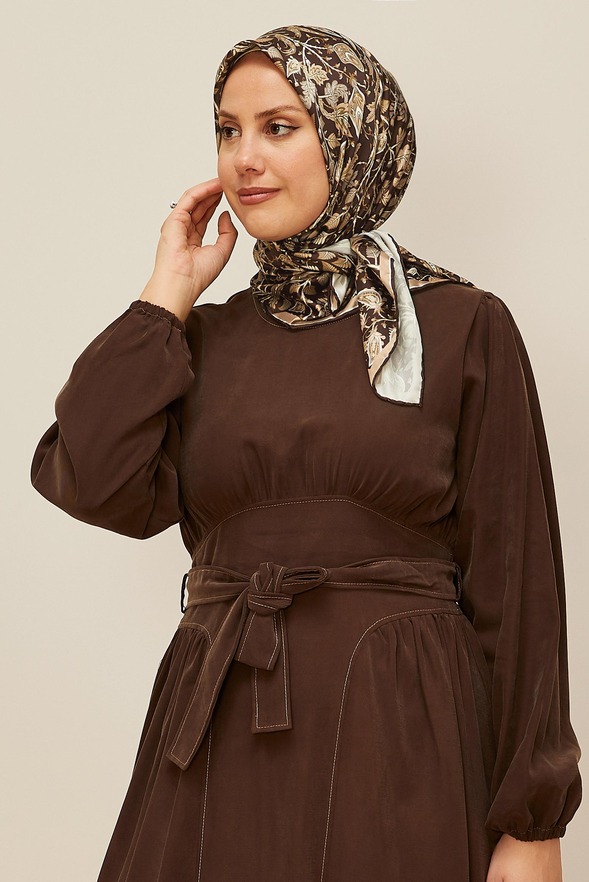 Vêtements hijab BRUN ÉCHARPE À MOTIFS ALVINA 10609