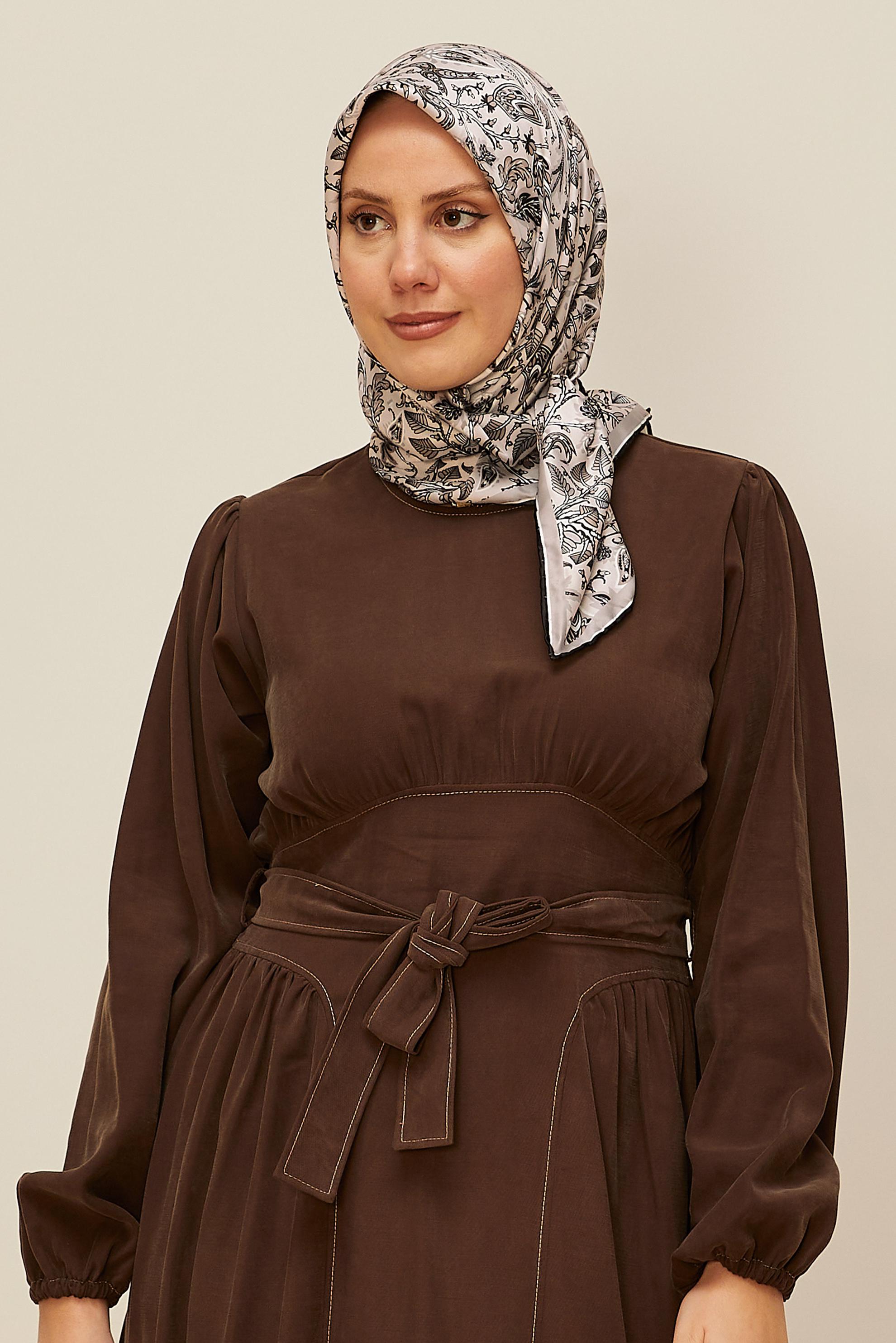 Vêtements hijab GRIS ÉCHARPE À MOTIFS ALVINA 10609