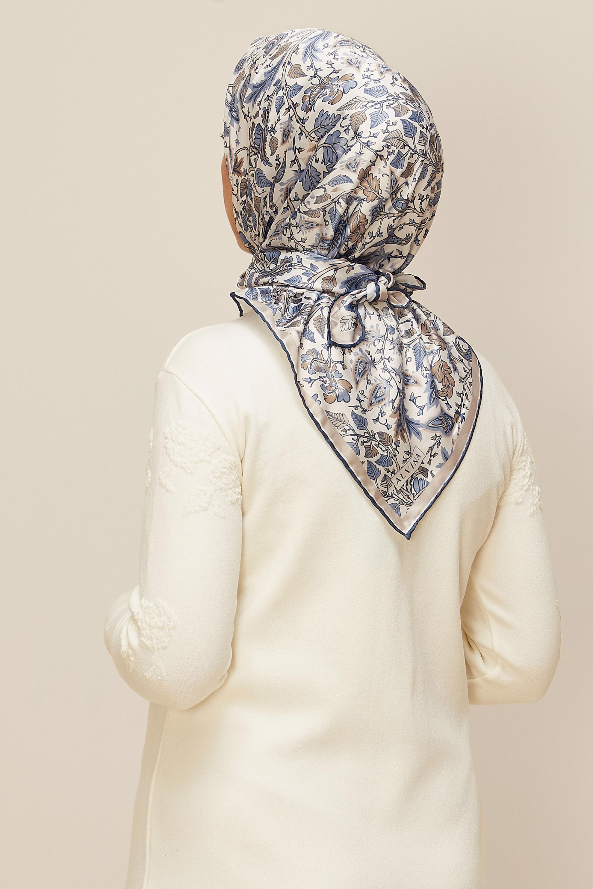 Vêtements hijab BLEU MARINE ÉCHARPE À MOTIFS ALVINA 10609