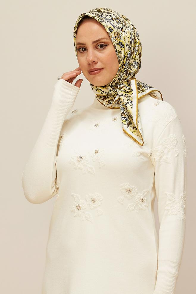 Vêtements hijab VERT ÉCHARPE À MOTIFS ALVINA 10609 - ALVİNA