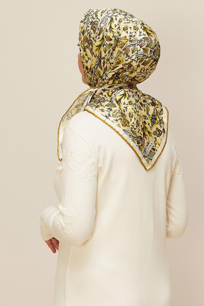 Vêtements hijab VERT ÉCHARPE À MOTIFS ALVINA 10609 - ALVİNA