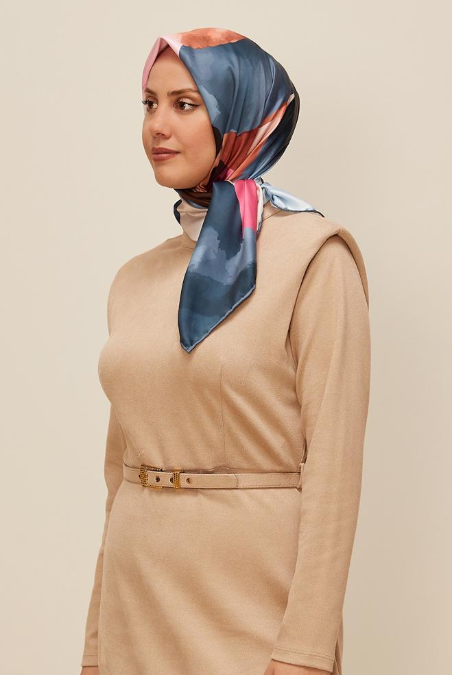 Vêtements hijab BLEU 10613 ALVİNA REYON EŞARPP (HNM) - ALVİNA
