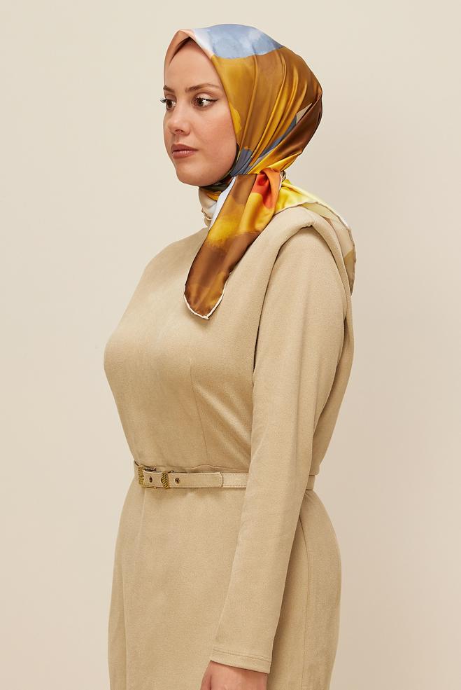 Vêtements hijab BEIGE 10613 ALVİNA REYON EŞARPP (HNM) - ALVİNA