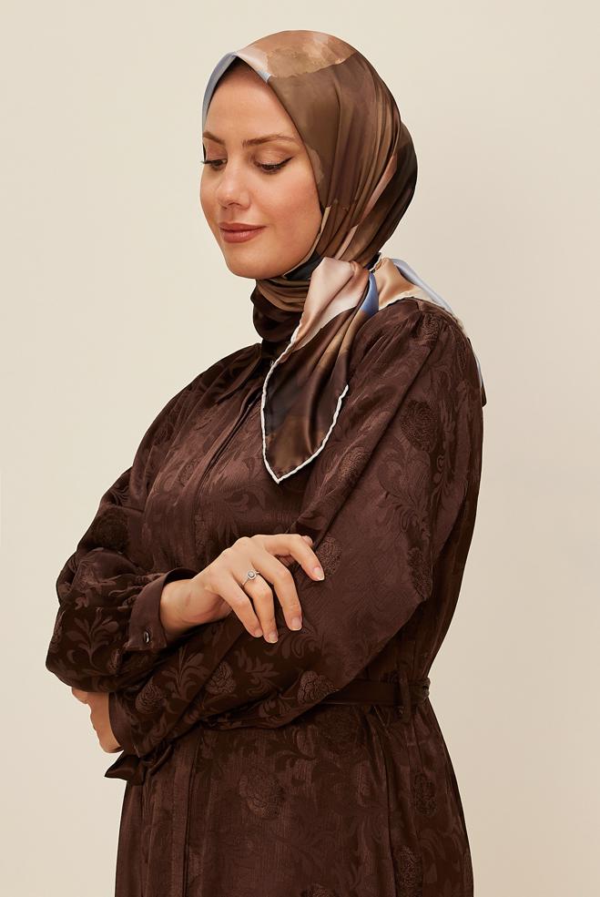 Vêtements hijab BRUN 10613 ALVİNA REYON EŞARPP (HNM) - ALVİNA