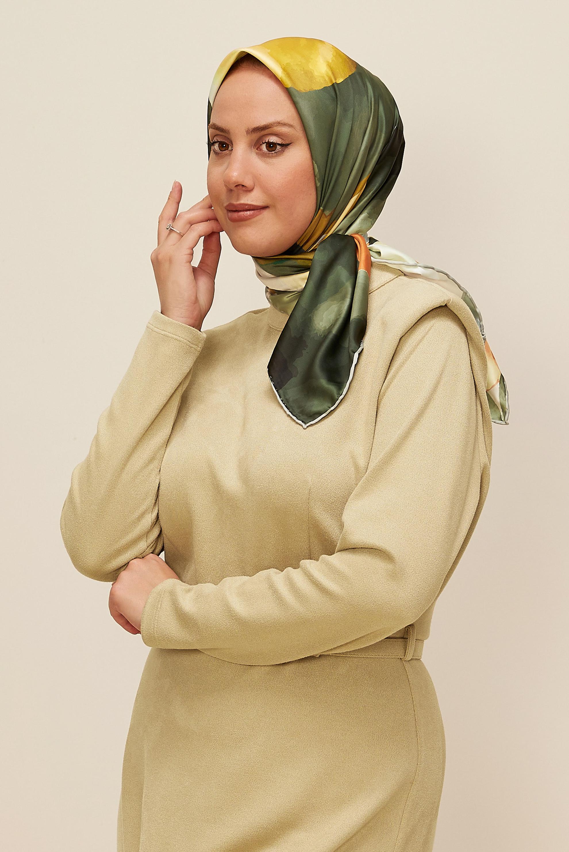 Vêtements hijab VERT 10613 ALVİNA REYON EŞARPP (HNM)