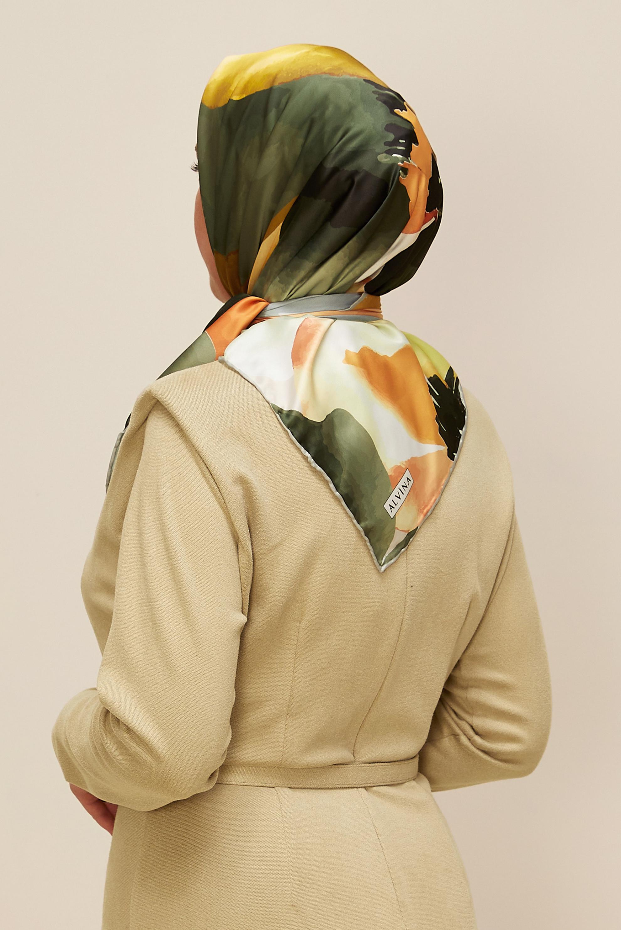 Vêtements hijab VERT 10613 ALVİNA REYON EŞARPP (HNM)