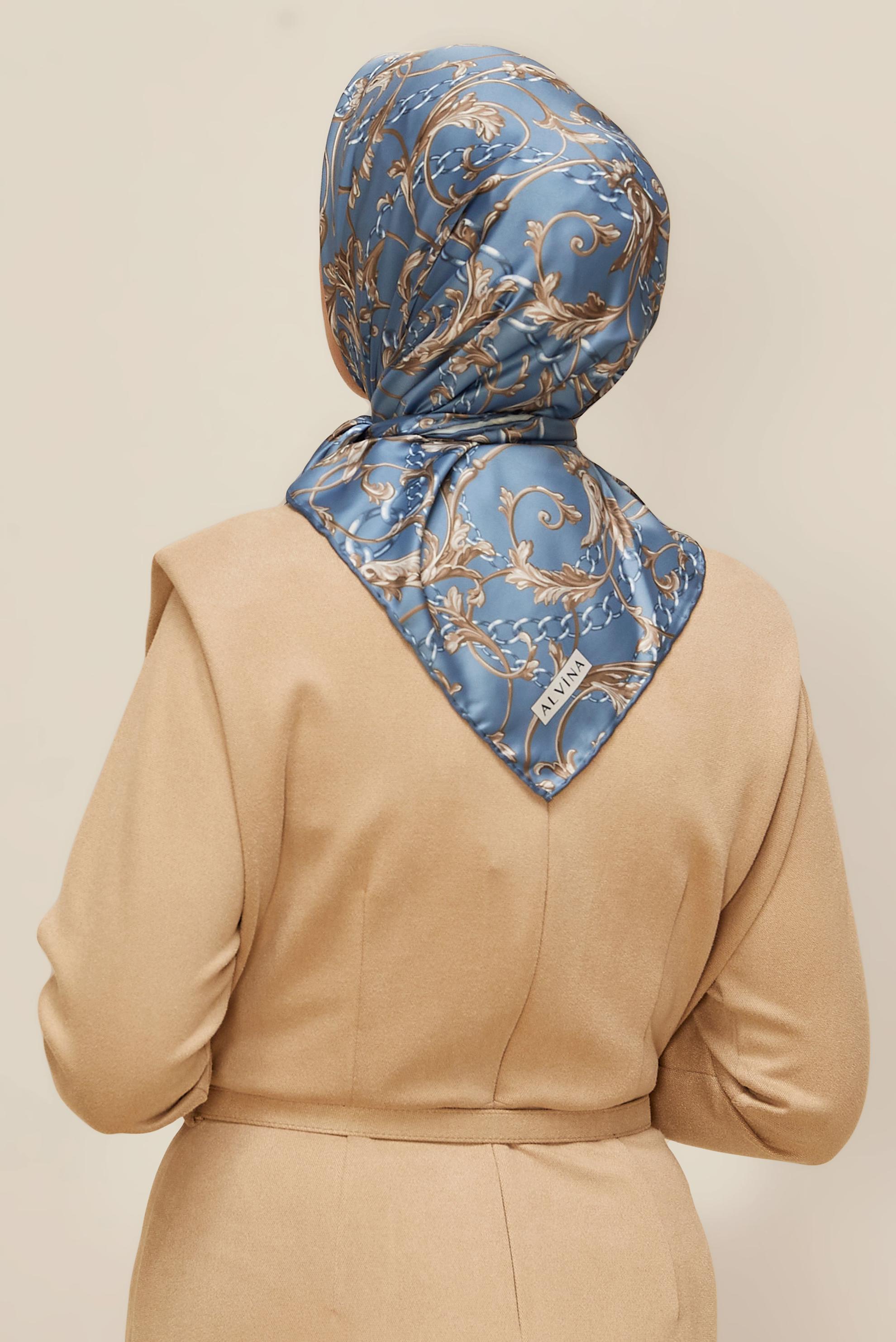 Vêtements hijab BLEU MARINE ÉCHARPE À MOTIFS ALVINA 10874