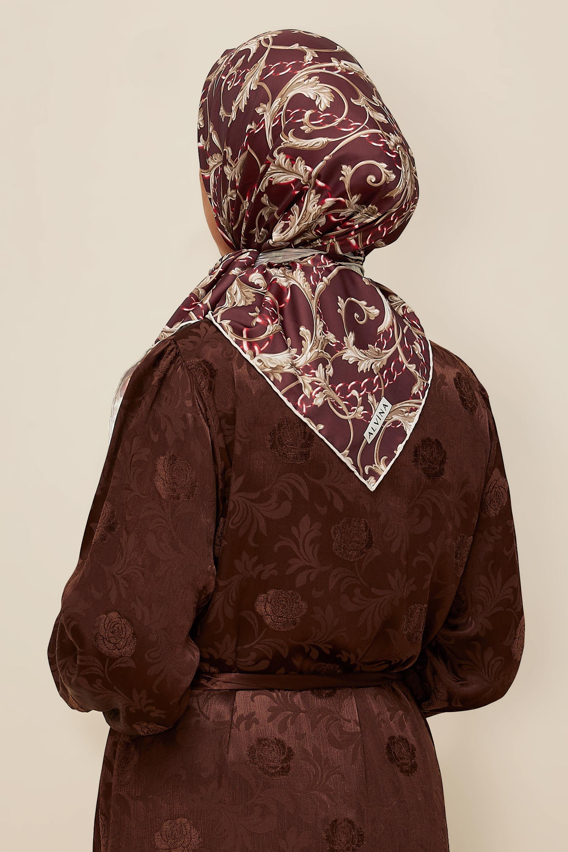 Vêtements hijab ROUGE BORDEAUX ÉCHARPE À MOTIFS ALVINA 10874