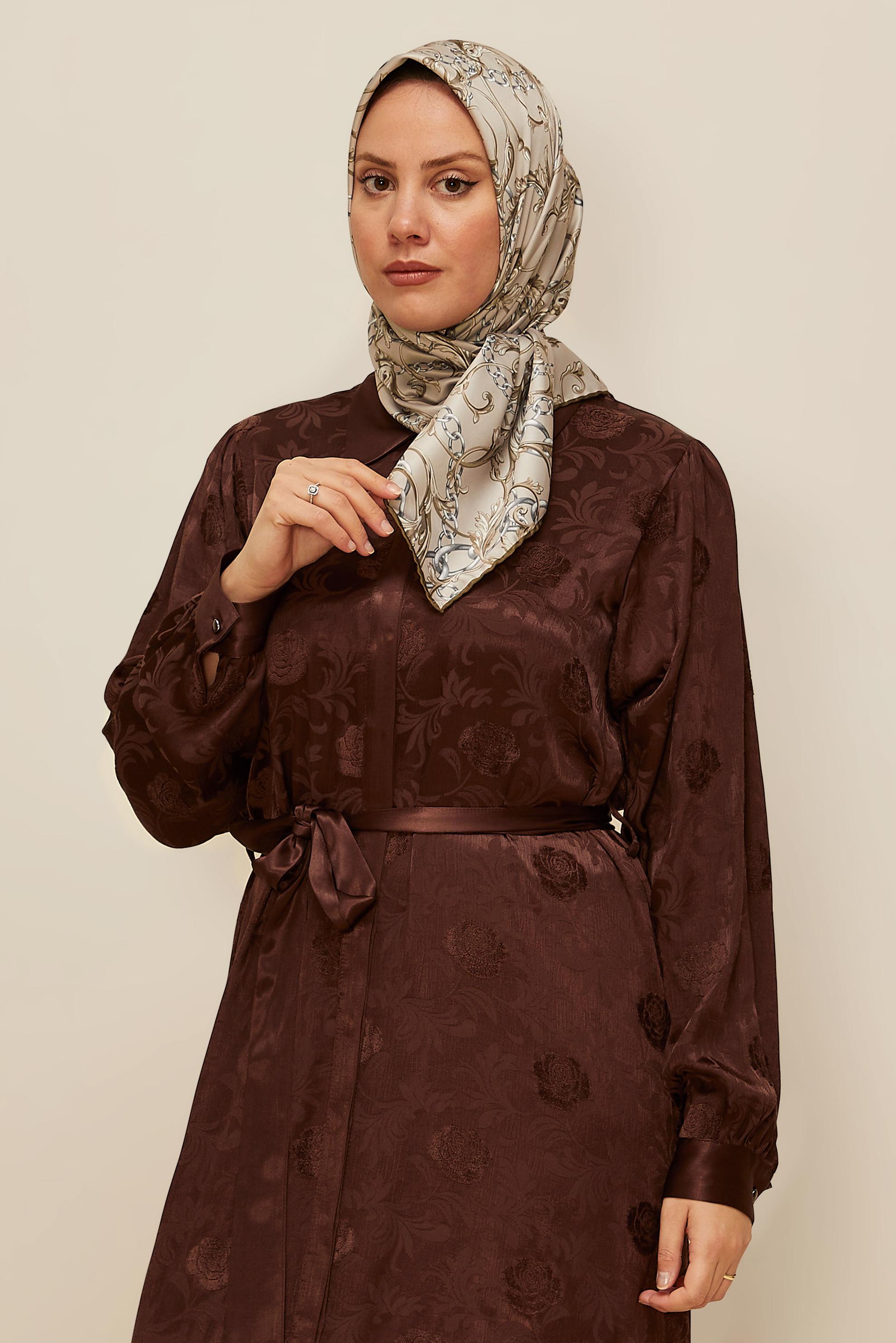 Tesettür giyim YEŞİL ALVİNA DESENLİ EŞARP 10874