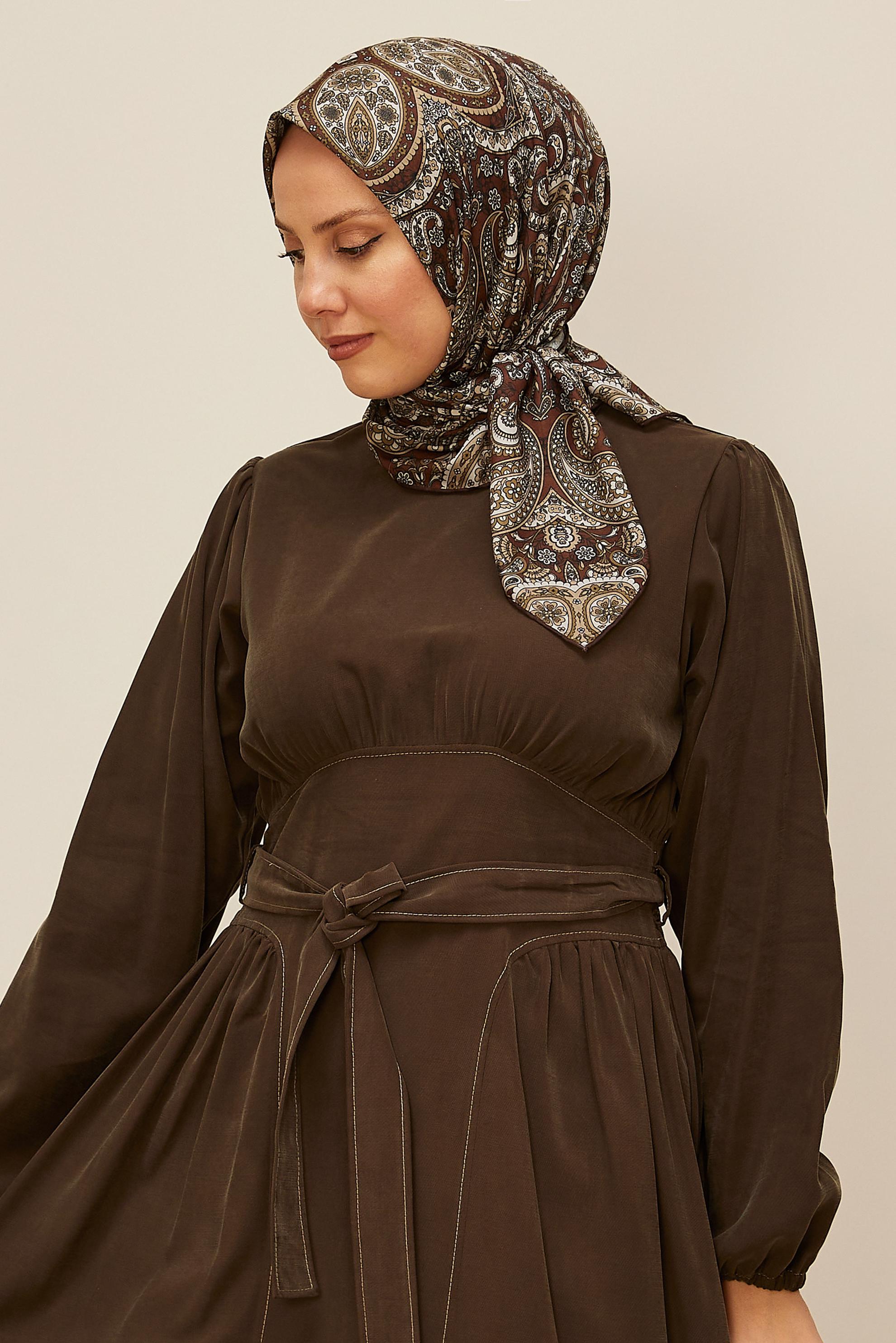 Tesettür giyim KAHVE ALVİNA SOFT EŞARP 10880