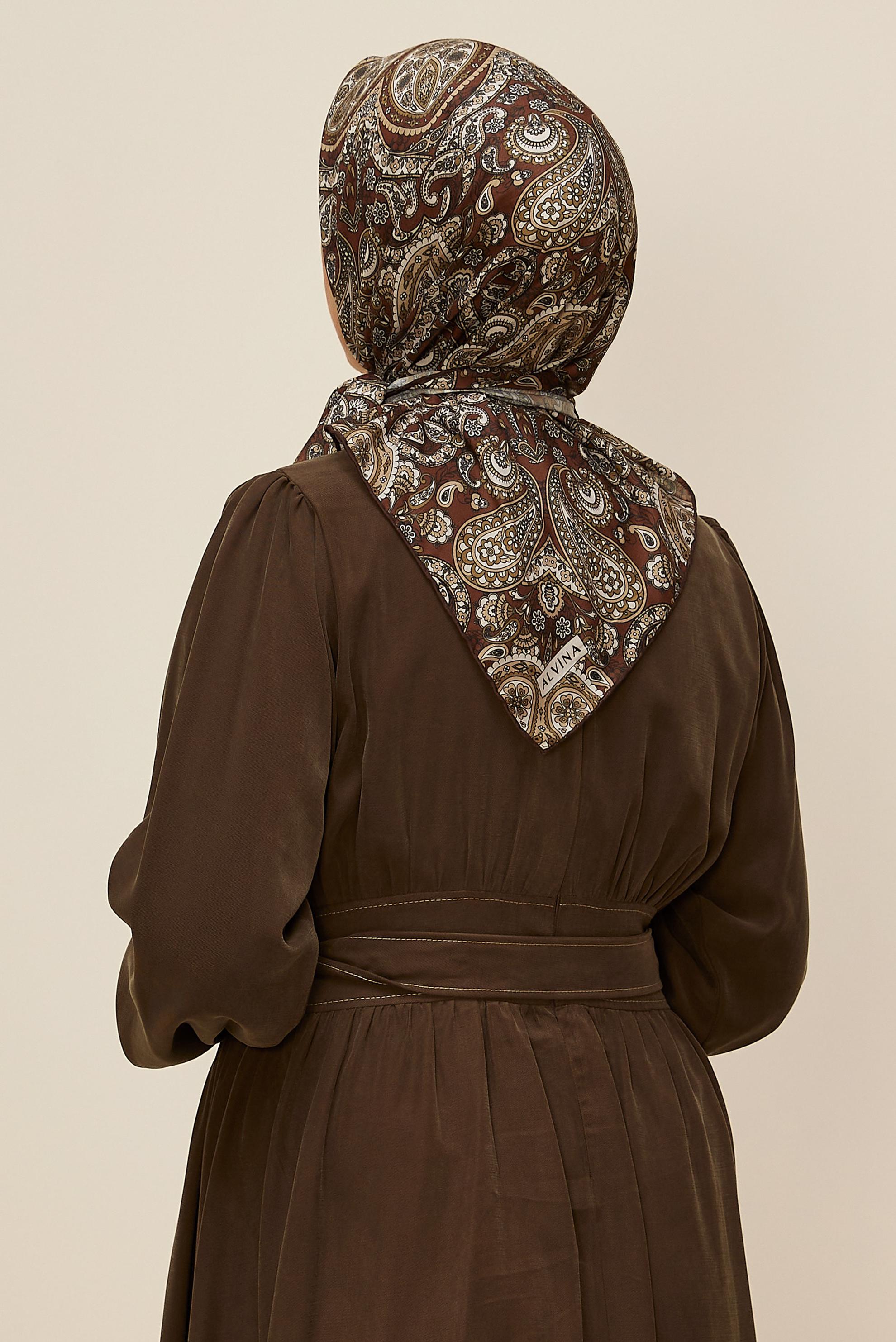 Tesettür giyim KAHVE ALVİNA SOFT EŞARP 10880