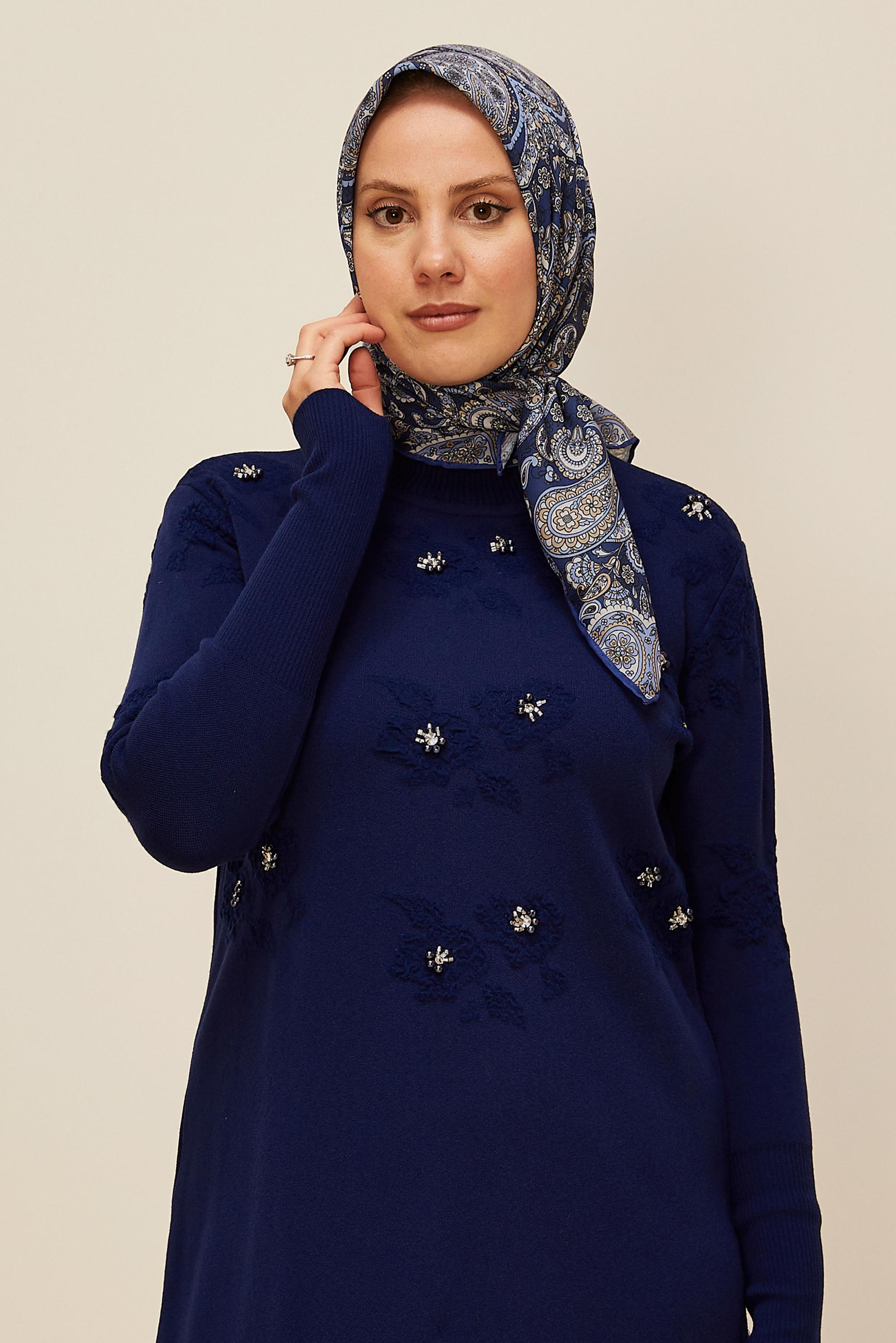 Tesettür giyim LACİVERT ALVİNA SOFT EŞARP 10880