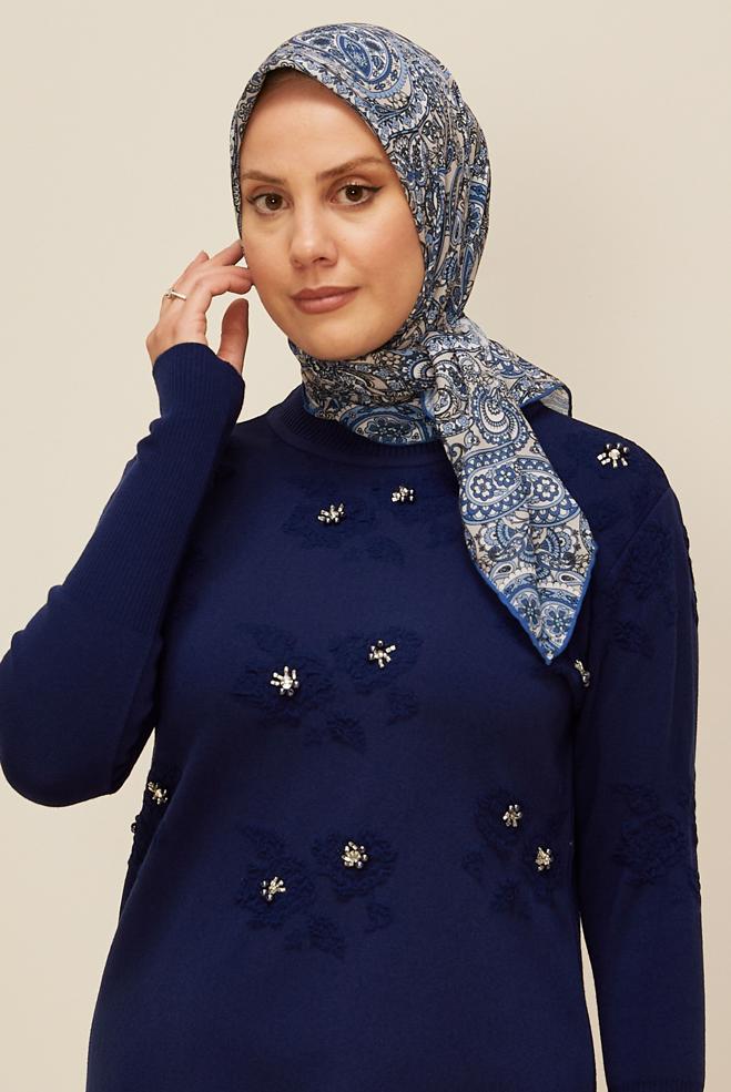 Vêtements hijab BLEU MARINE ÉCHARPE ALVINA SOFT 10880 - ALVİNA