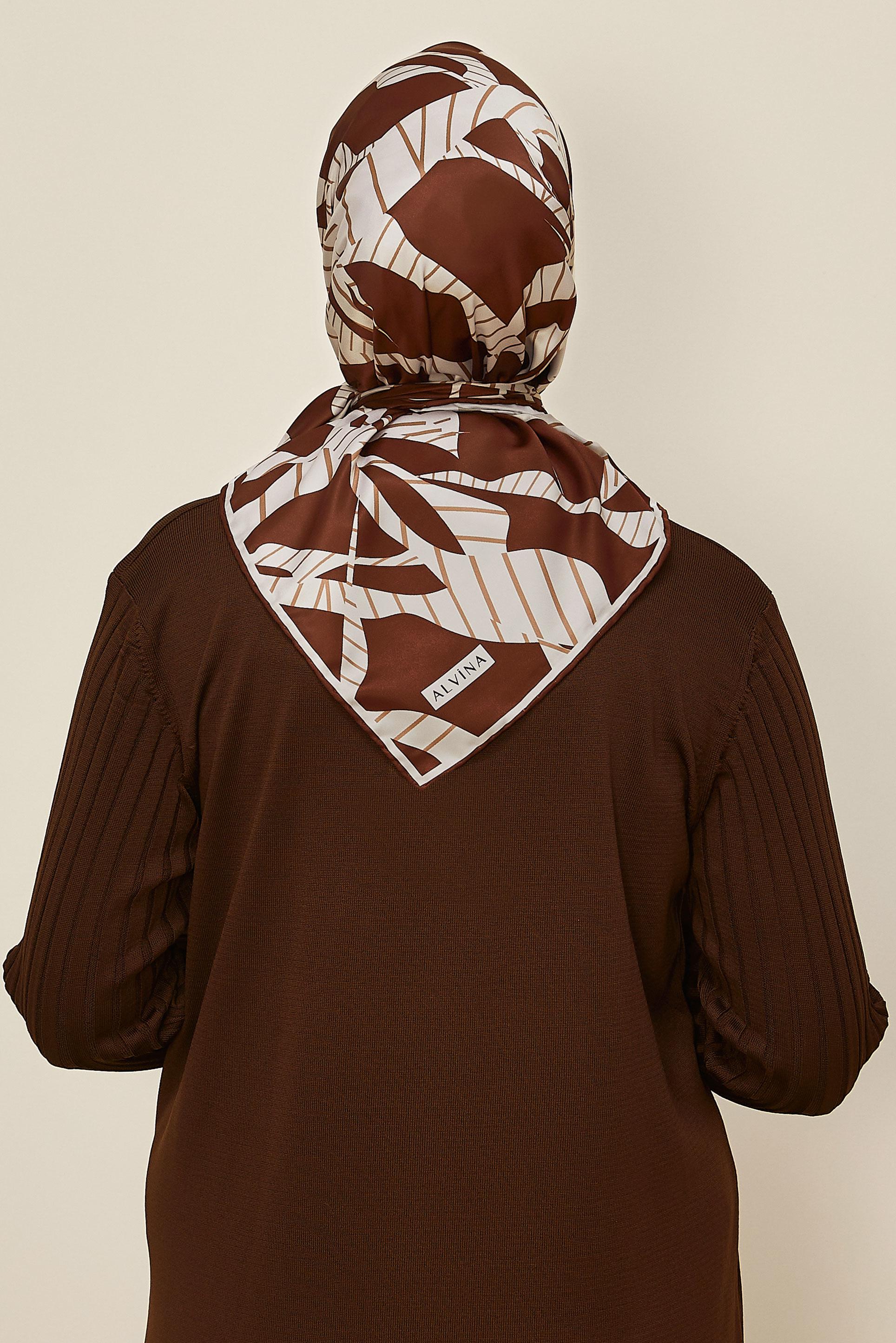 Vêtements hijab BRUN ALVINA ÉCHARPE À MOTIF 11023