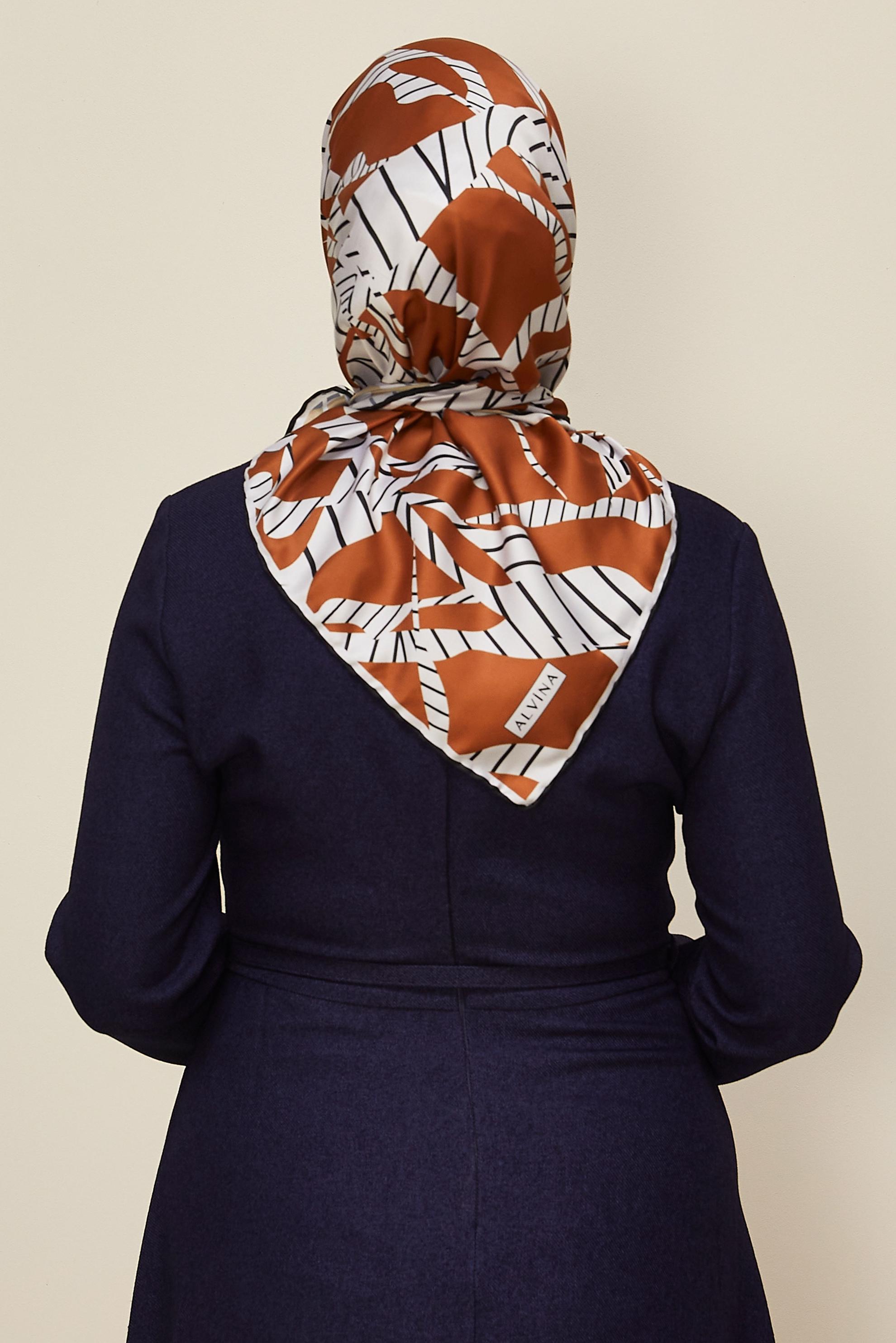 Hijab clothing ORANGE ALVINA PATTERNED SCARF 11023