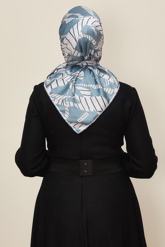 Tesettür giyim GRİ ALVİNA DESENLİ EŞARP 11023 - ALVİNA