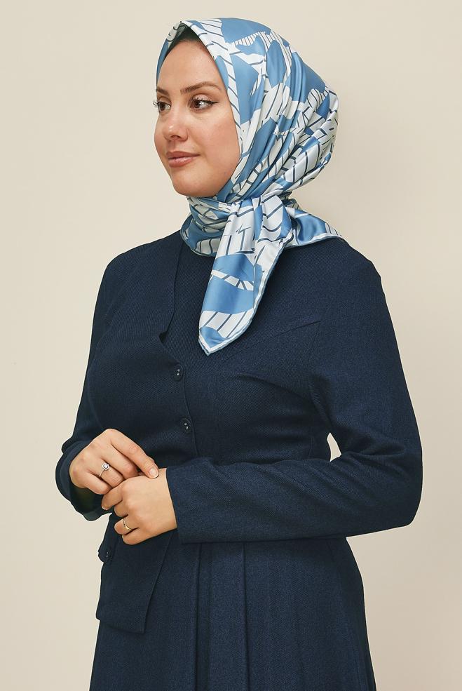 Tesettür giyim LACİVERT ALVİNA DESENLİ EŞARP 11023 - ALVİNA