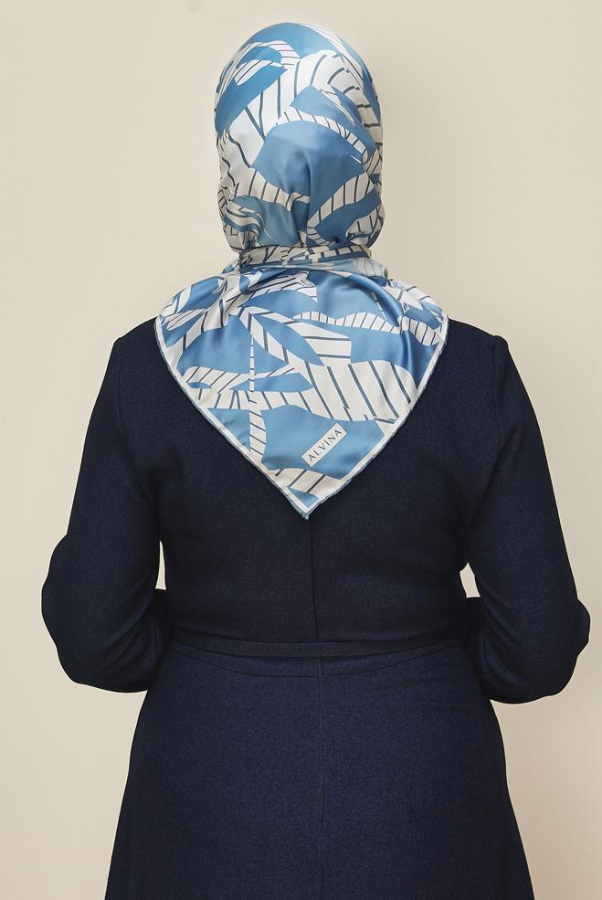 Tesettür giyim LACİVERT ALVİNA DESENLİ EŞARP 11023 - ALVİNA