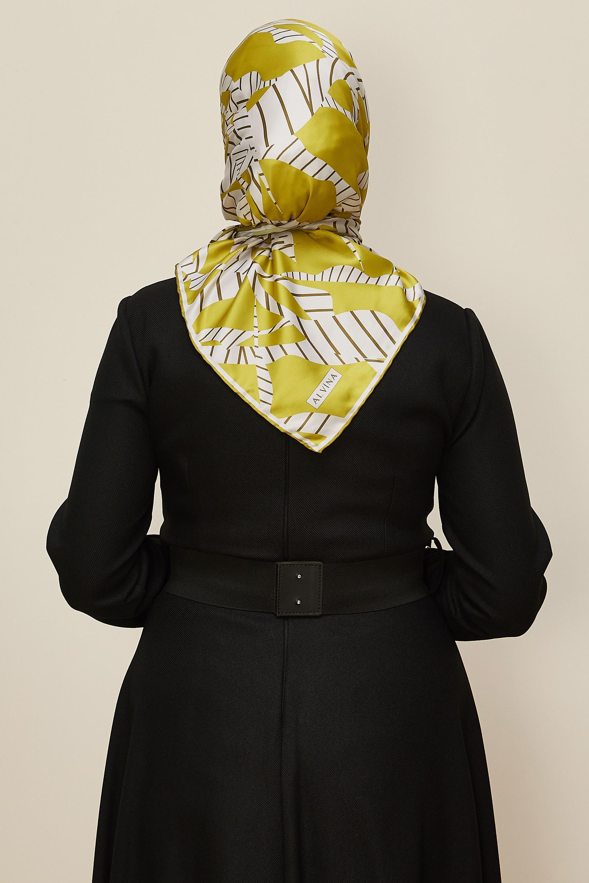 Vêtements hijab VERT ALVINA ÉCHARPE À MOTIF 11023