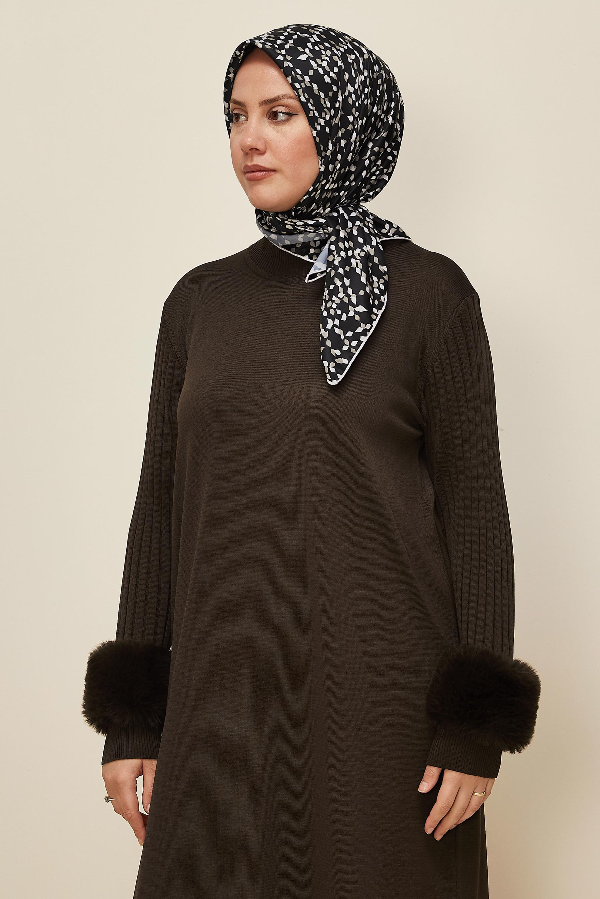 Vêtements hijab NOIR ALVINA ÉCHARPE À MOTIF 11040
