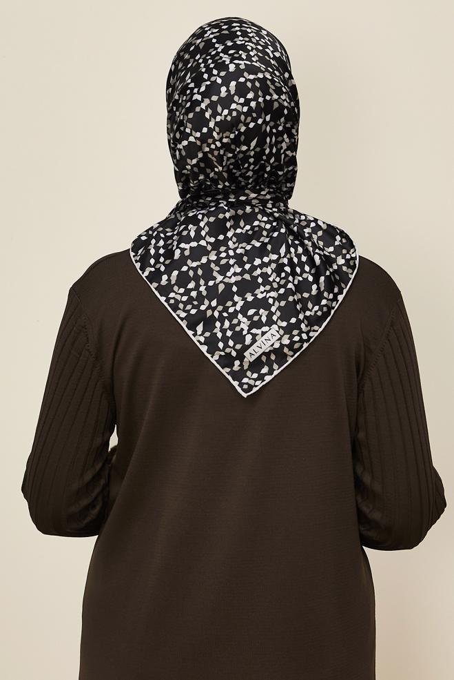 Vêtements hijab NOIR ALVINA ÉCHARPE À MOTIF 11040 - ALVİNA