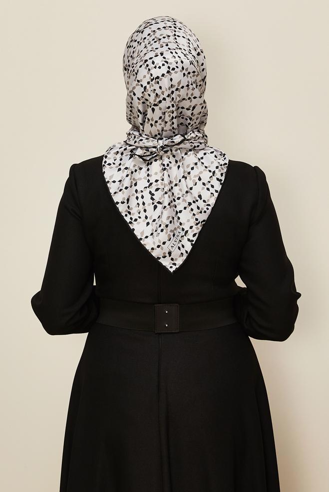 Vêtements hijab BEIGE ALVINA ÉCHARPE À MOTIF 11040 - ALVİNA