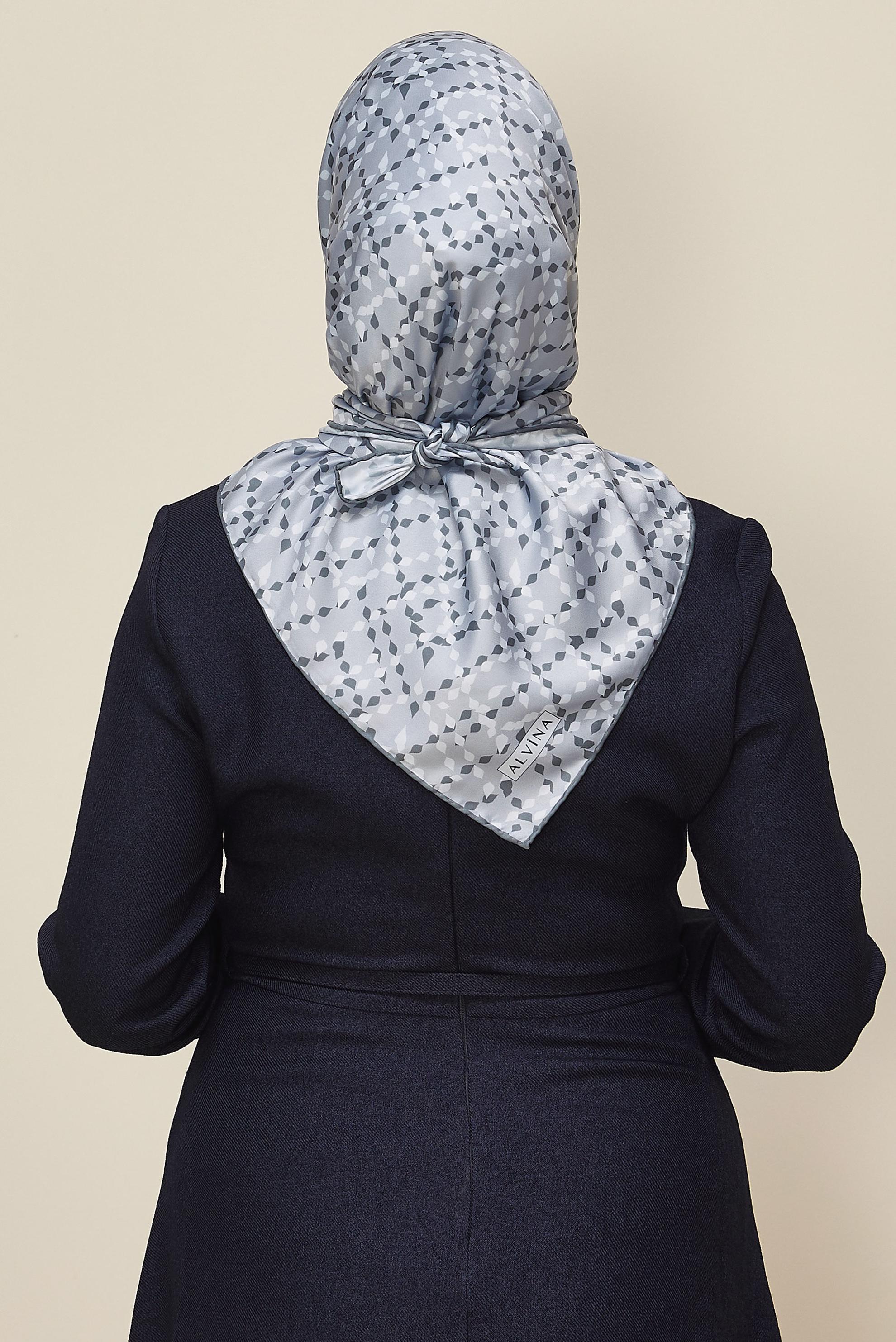 Vêtements hijab GRIS ALVINA ÉCHARPE À MOTIF 11040