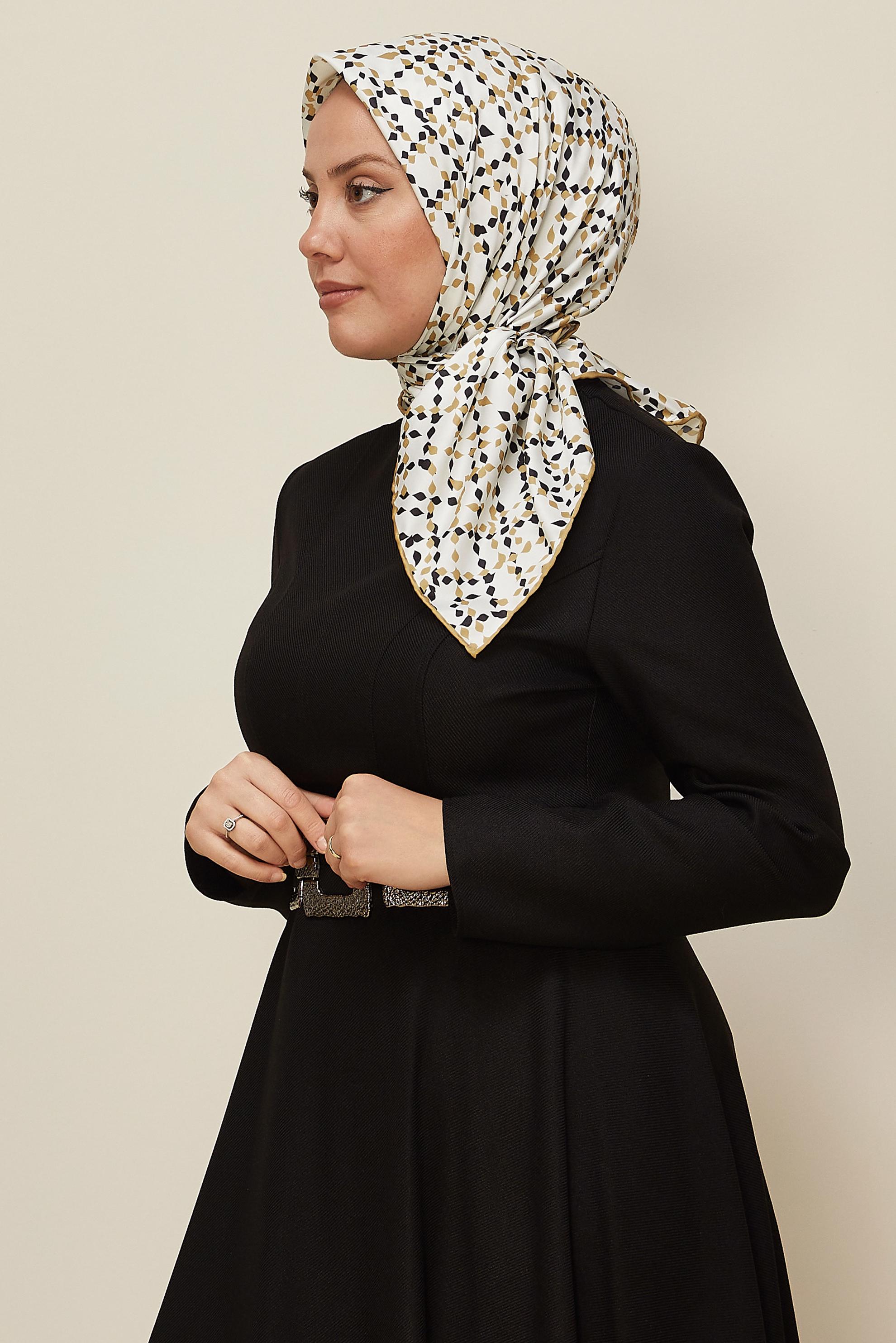 Vêtements hijab ÉCRUE ALVINA ÉCHARPE À MOTIF 11040