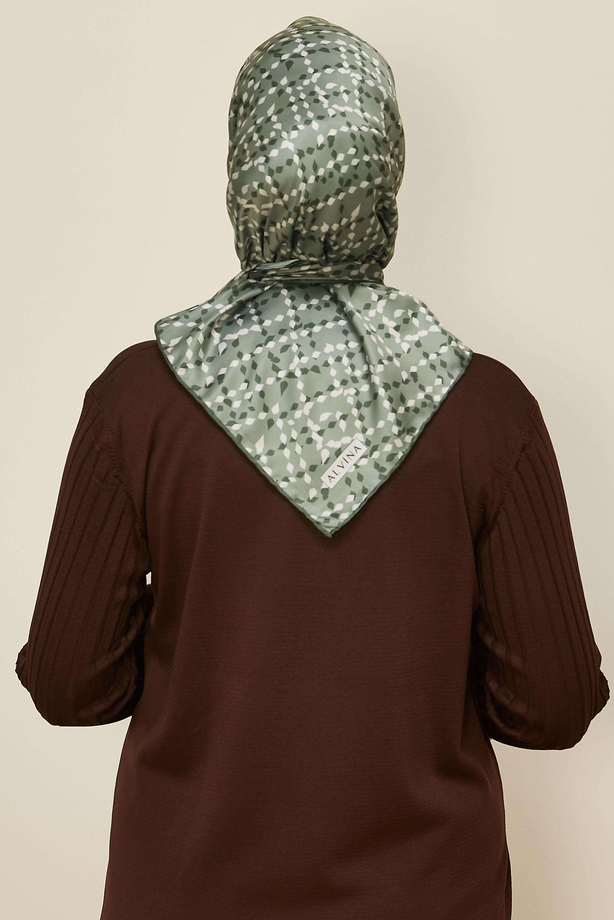 Vêtements hijab KAKI ALVINA ÉCHARPE À MOTIF 11040