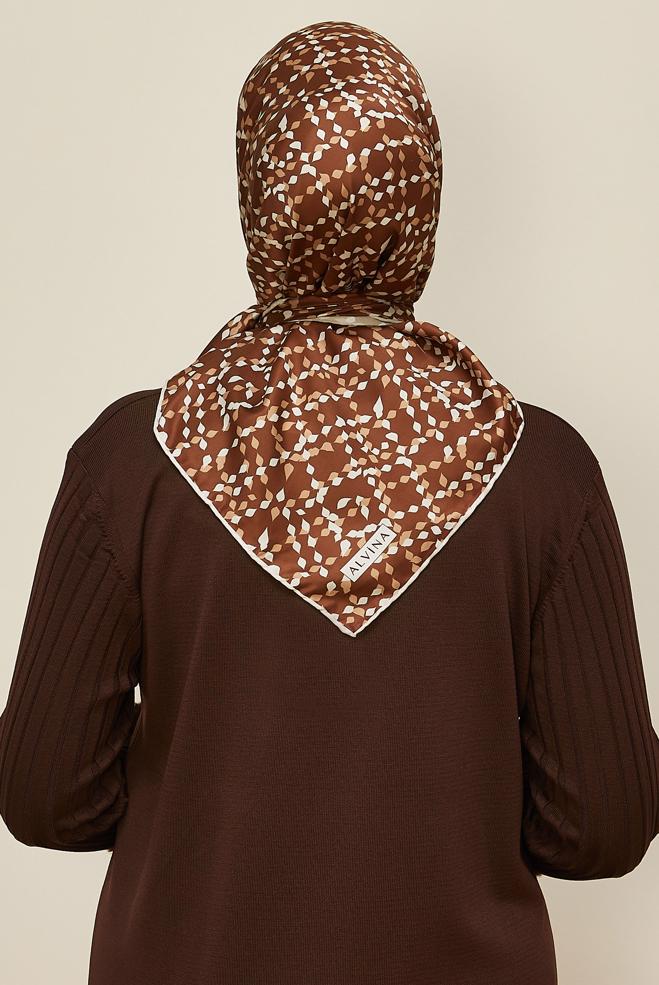Vêtements hijab ORANGE ALVINA ÉCHARPE À MOTIF 11040 - ALVİNA