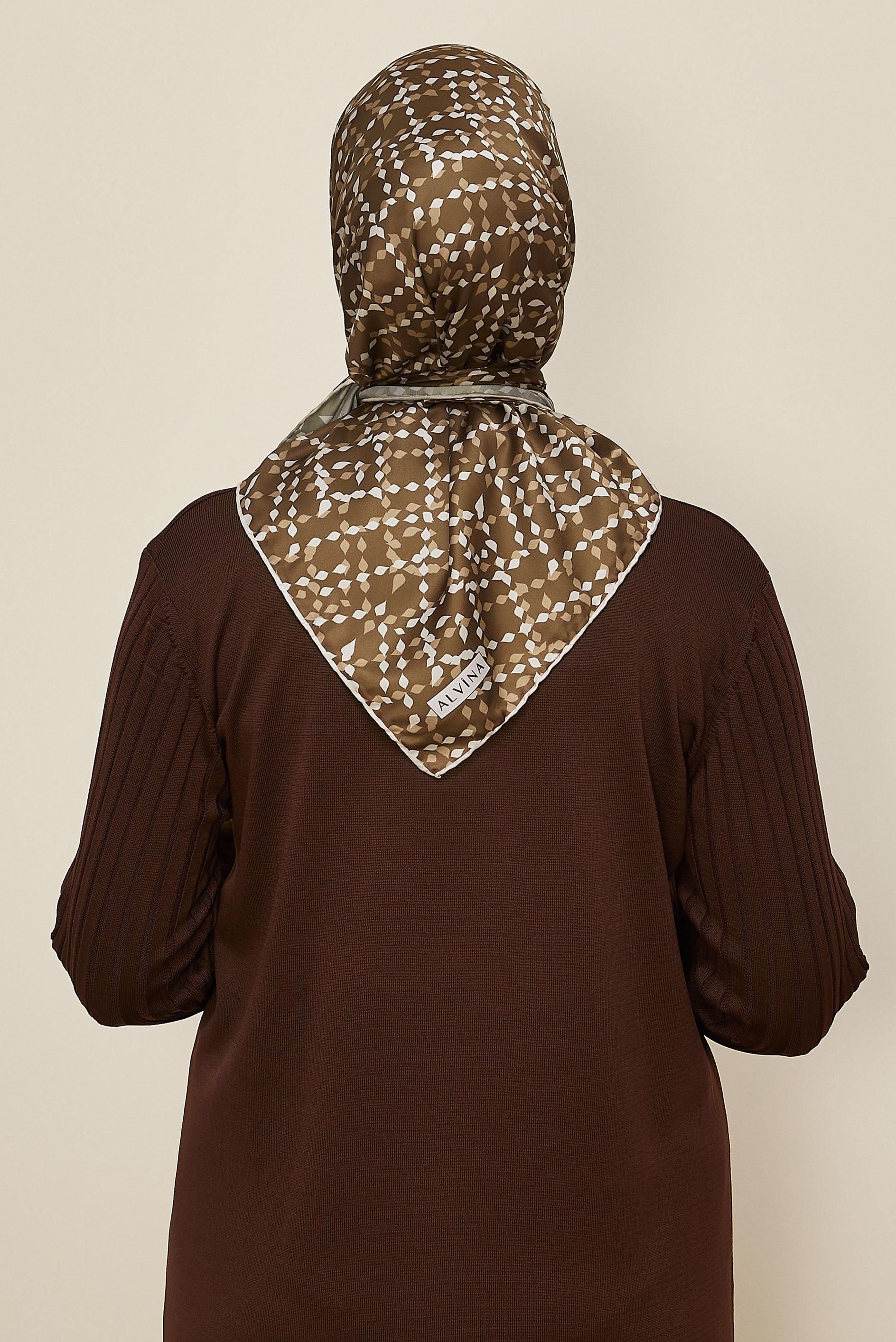 Vêtements hijab BRUN ALVINA ÉCHARPE À MOTIF 11040