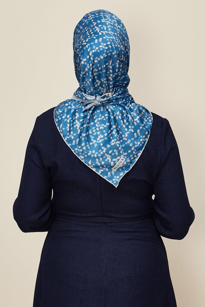 Tesettür giyim LACİVERT ALVİNA DESENLİ EŞARP 11040 - ALVİNA